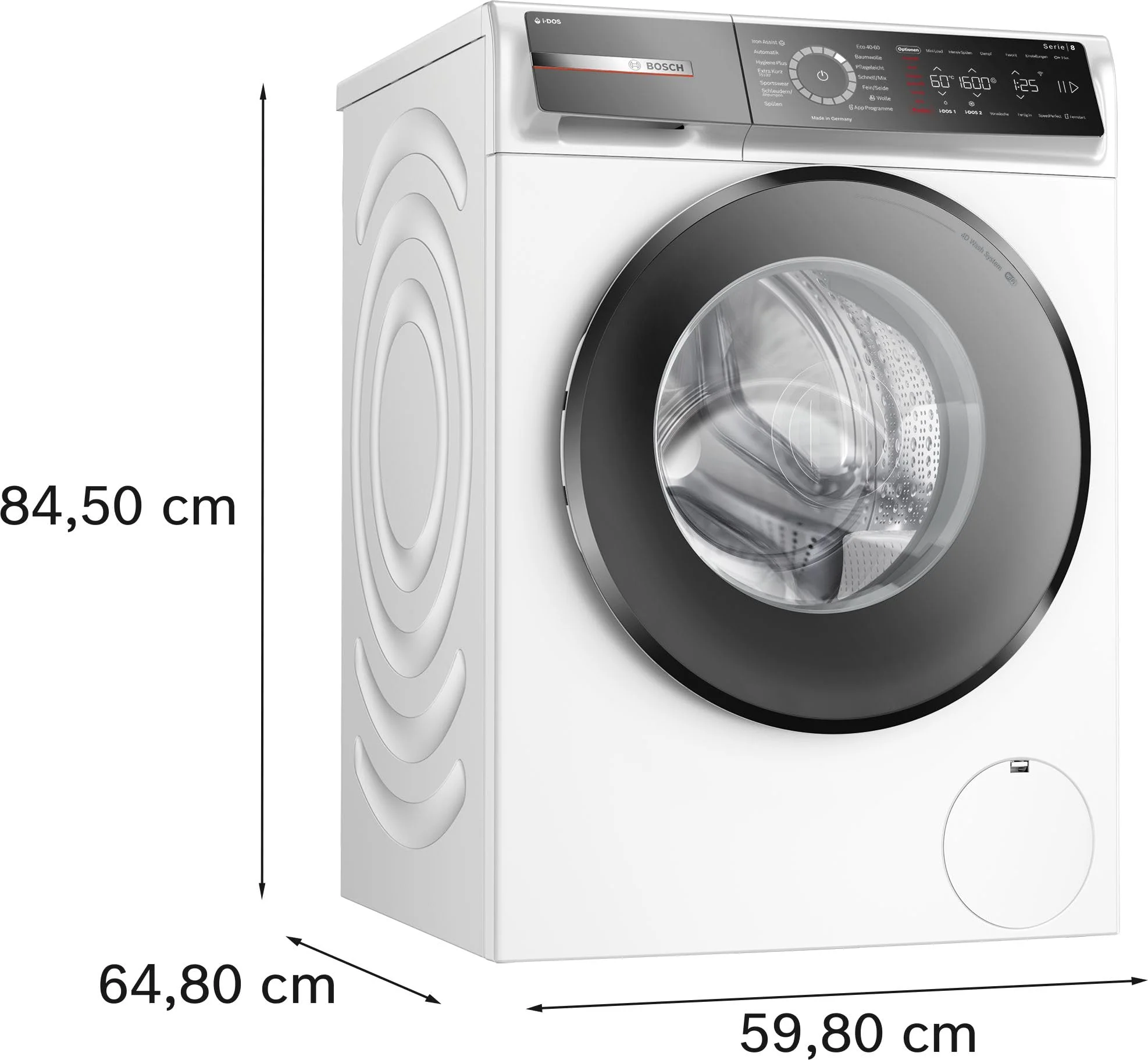 Bosch WGB256A40, Serie 8, Smarte Waschmaschine, 1-10kg, 1600 UpM, Made in Germany, Höchste Energieeffizienz, Iron Assist Dampf zum Entknittern, i-DOS Waschmittel-Dosierung, Mini Load, Nachlegefunktion - Image 5