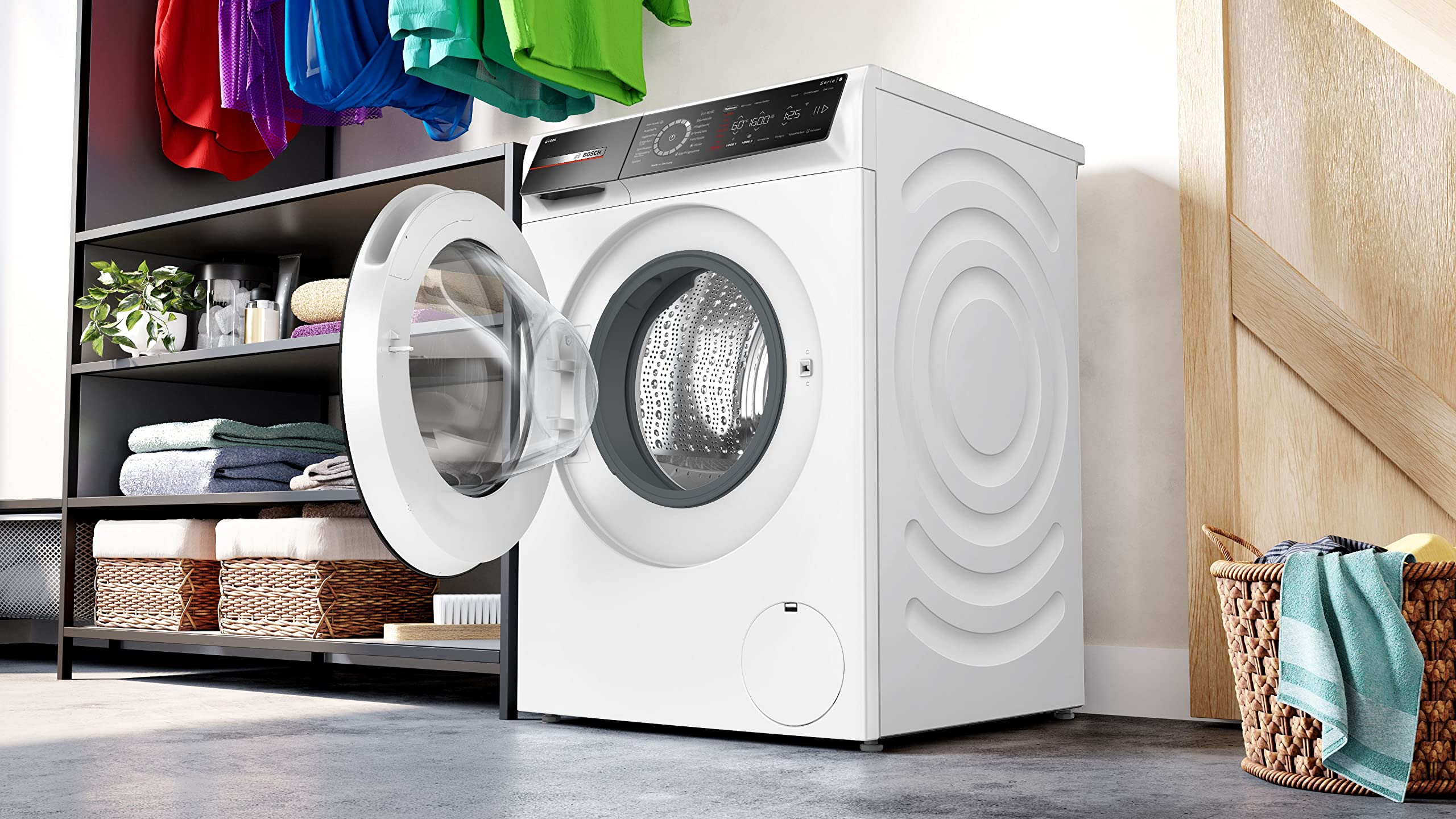 Bosch WGB256A40, Serie 8, Smarte Waschmaschine, 1-10kg, 1600 UpM, Made in Germany, Höchste Energieeffizienz, Iron Assist Dampf zum Entknittern, i-DOS Waschmittel-Dosierung, Mini Load, Nachlegefunktion - Image 7