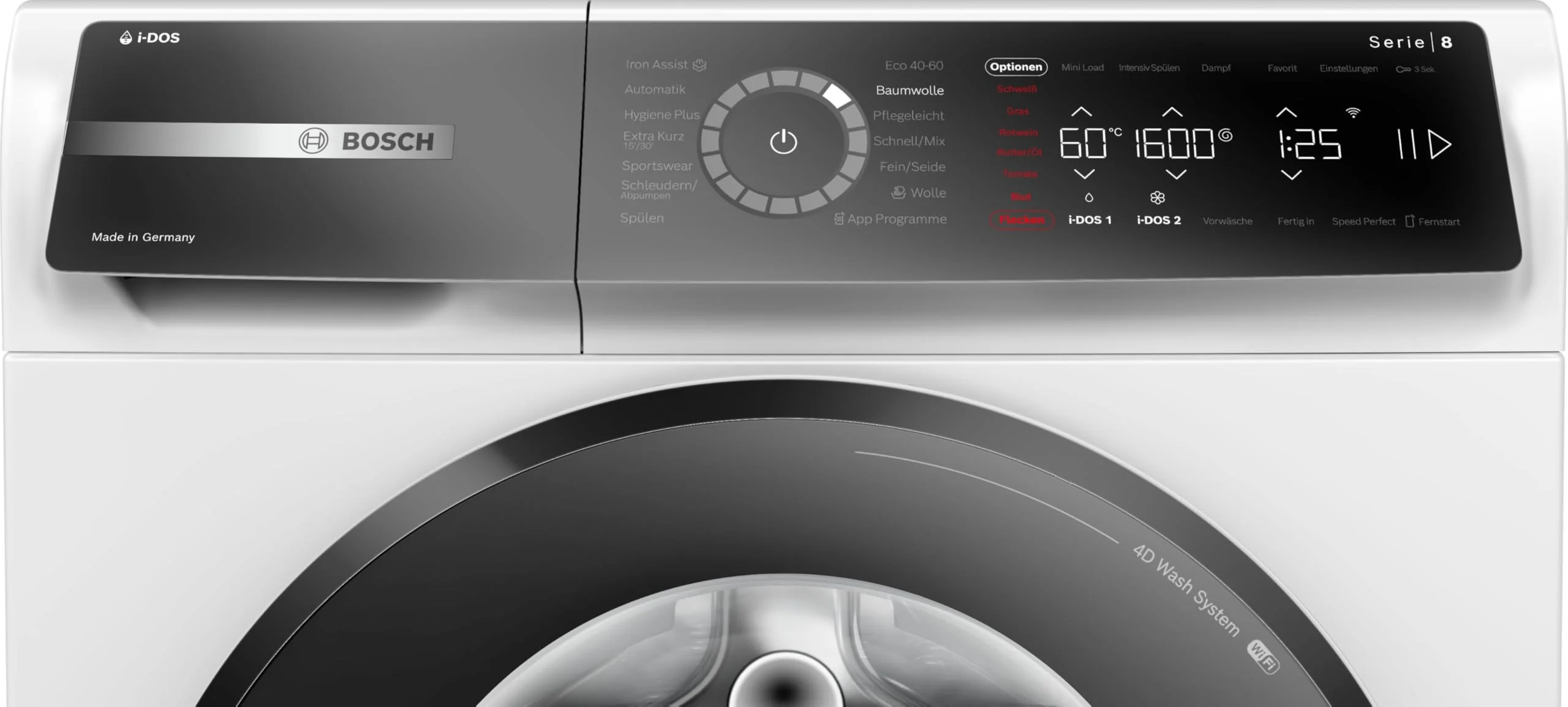 Bosch WGB256A41, Serie 8, Smarte Waschmaschine, 1-10kg, 1600 UpM, Made in Germany, Maximale Energie- und Wasserersparnis, i-DOS automatische Dosierung, Fleckenautomatik, Iron Assist, Nachlegefunktion - Image 8