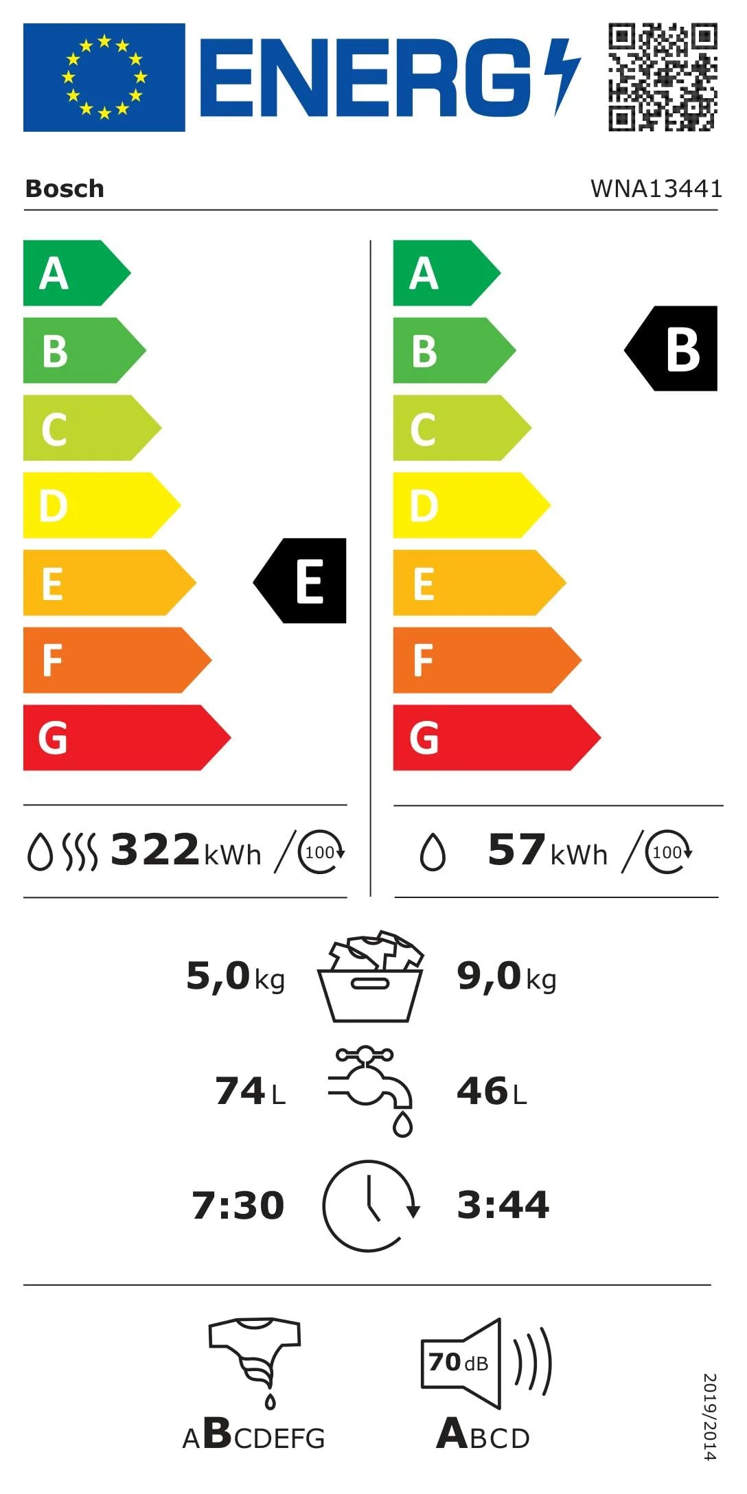 Bosch WNA13441 Serie 4 Waschtrockner, 9 kg Waschen & 5 kg Trocknen, 1400 UpM, optimale Trocknung, clevere Dampfbehndlung, leiser und effizienter Motor, Wäschepflege in 60 Minuten - Image 8