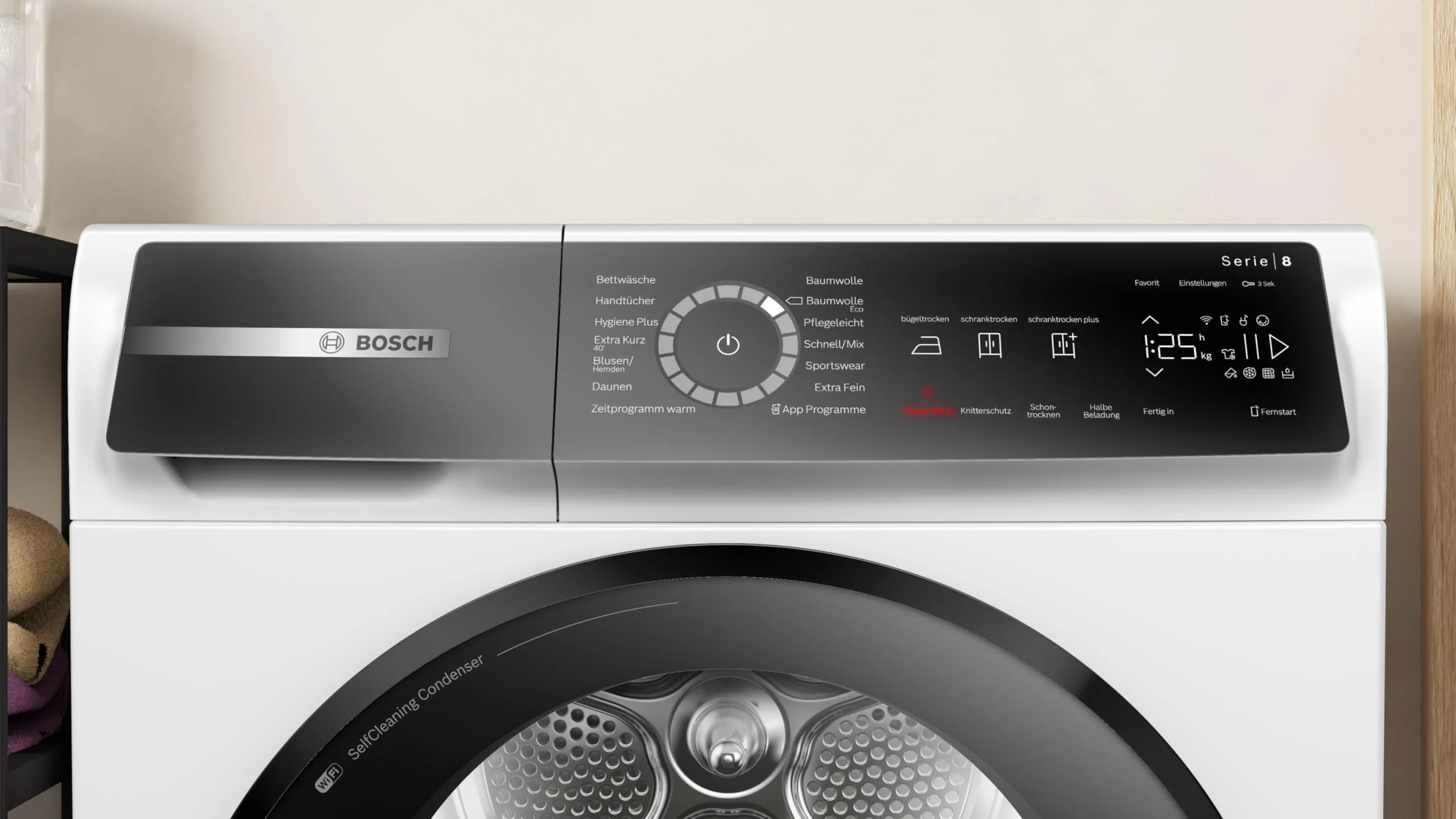 BOSCH WQB245B40 Wäschetrockner Serie 8, Wärmepumpentrockner mit 9kg Fassungsvermögen,AutoDry, SmartDry, Home Connect, AntiVibration Design, Sensitive Drying System, Weiß, 60cm - Image 11