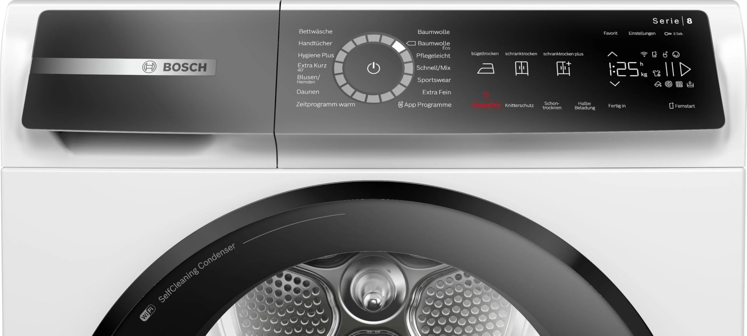 BOSCH WQB245B40 Wäschetrockner Serie 8, Wärmepumpentrockner mit 9kg Fassungsvermögen,AutoDry, SmartDry, Home Connect, AntiVibration Design, Sensitive Drying System, Weiß, 60cm - Image 7