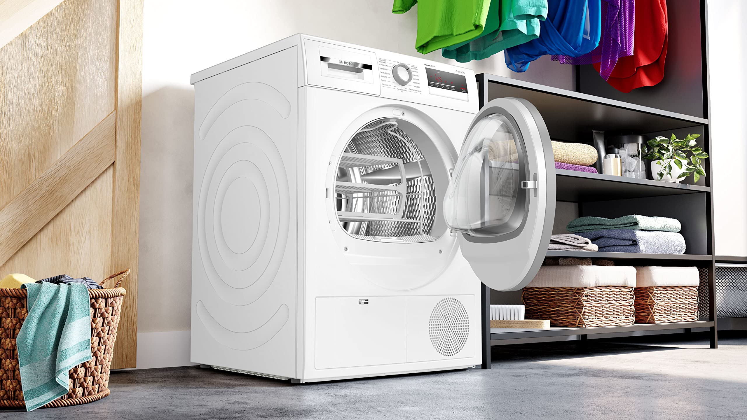 Bosch WTH83VV3 Serie 4 Wärmepumpentrockner, 8 kg, 236 kWh pro Jahr, AutoDry optimale Trocknung, Sensitive Drying-System textilschonende Trocknung, Umweltfreundliches Kühlmittel, Weiß - Image 3
