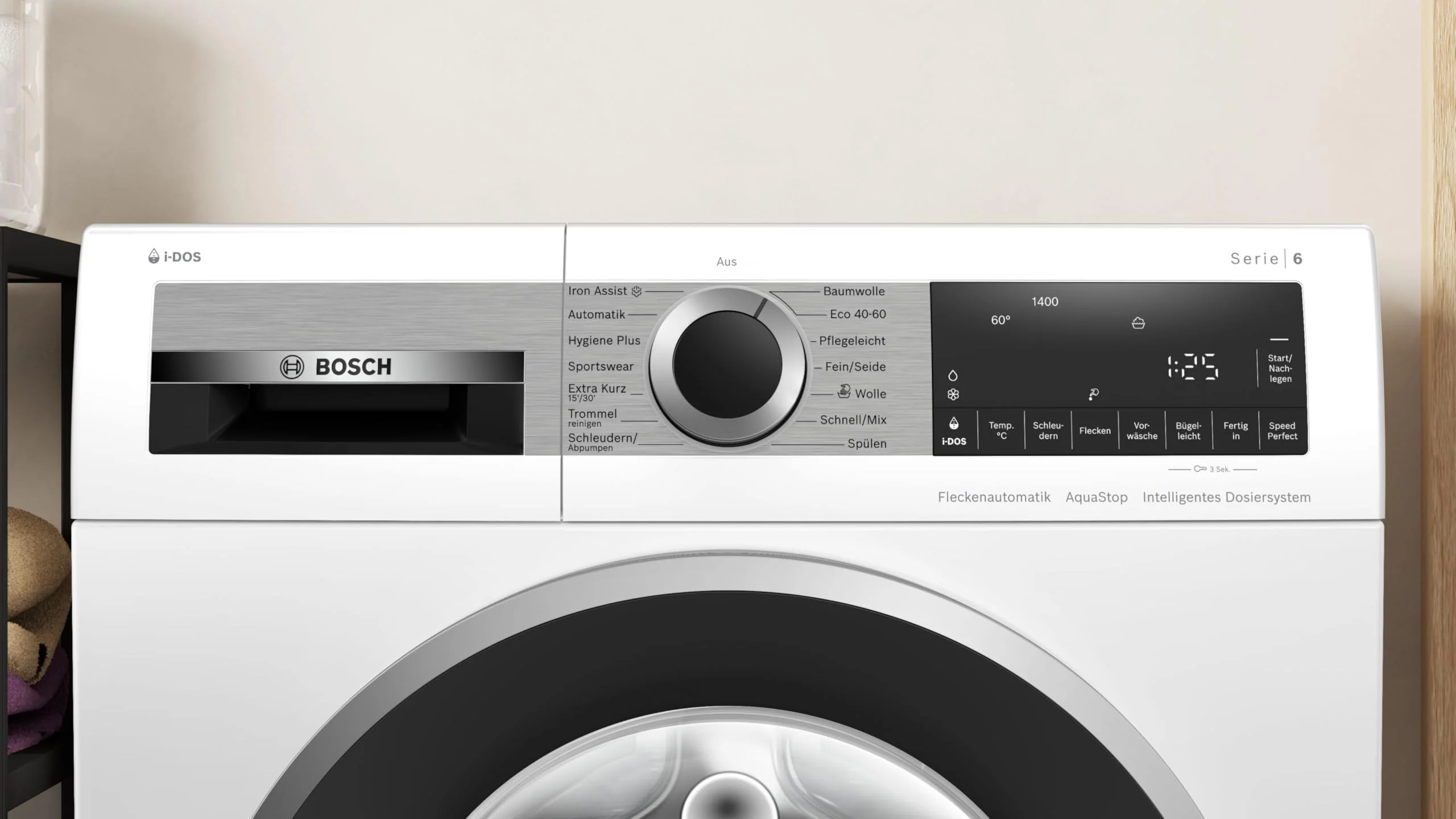 Bosch WUU28T42, Serie 6, Unterbaufähige Waschmaschine, 1-9kg, 1400 UpM, Maximale Energie- und Wasserersparnis, Speed Perfect, Extraprogramme für Sport, Dunkles und Babykleidung, Nachlegefunktion - Image 8