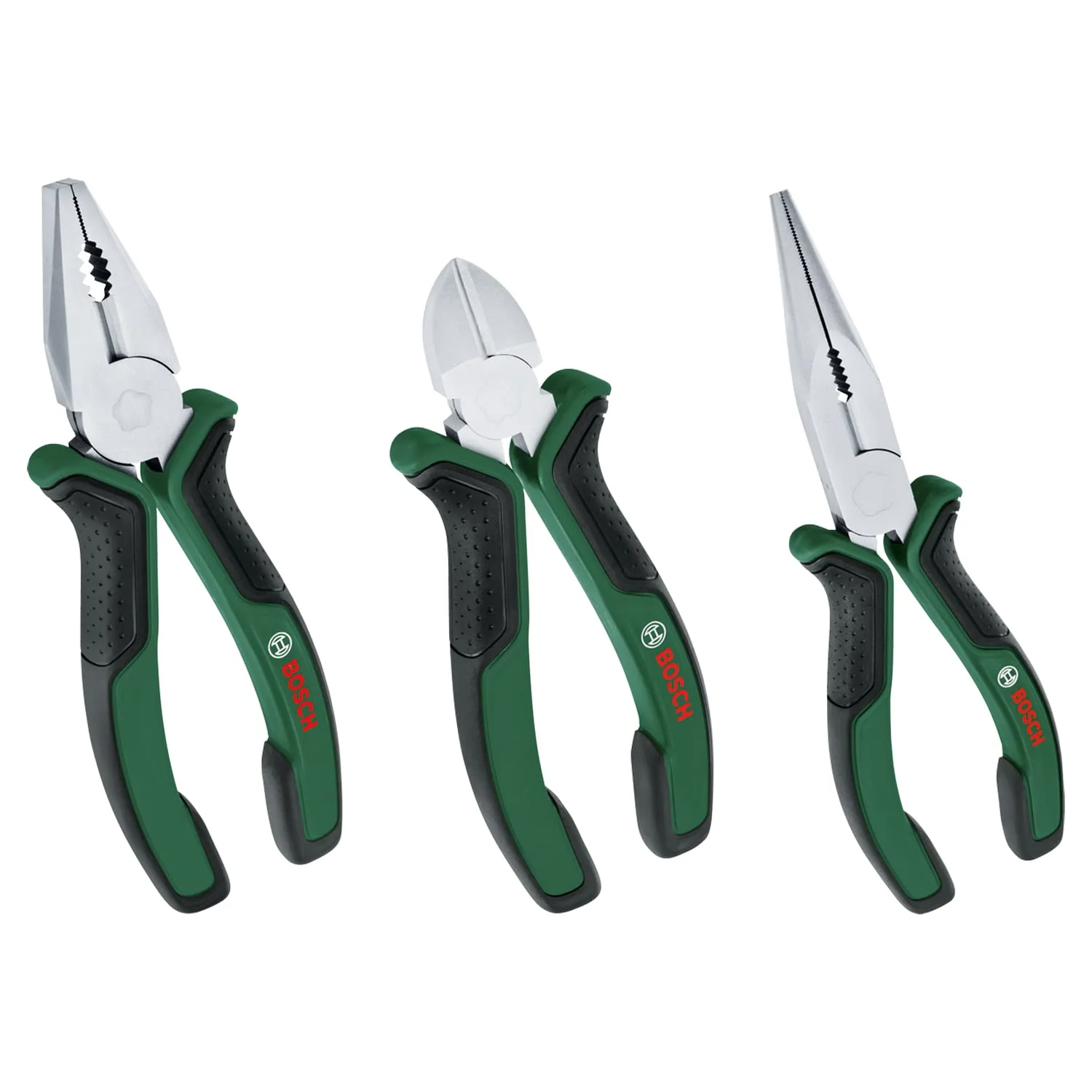 Bosch Zangen-Set, 3-teilig (hochwertige, präzise, langlebige Kombizange, Diagonal-Seitenschneider und Spitzzange für anspruchsvolle Aufgaben; matte Chrom-Nickel-Beschichtung) - Amazon Edition - Image 5