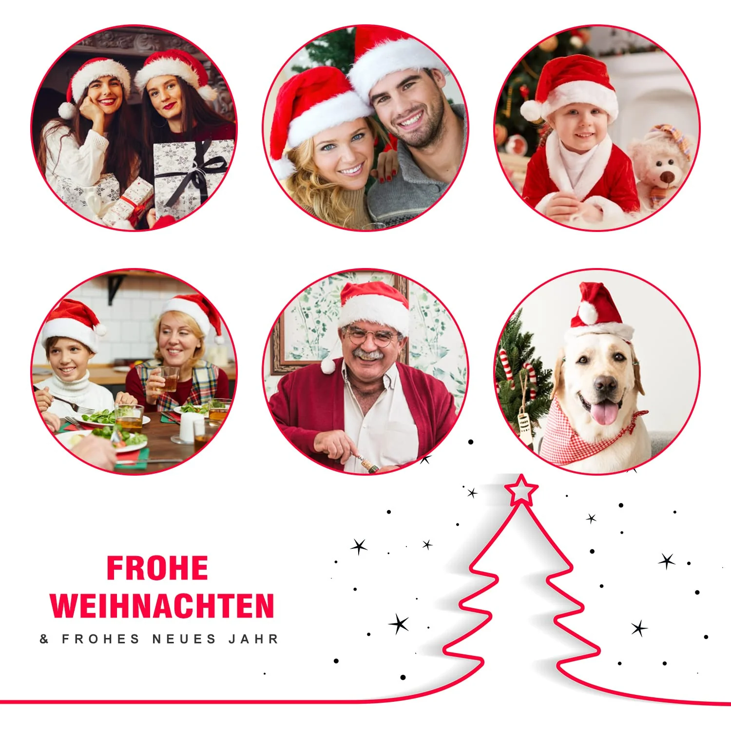 BOSONER Weihnachtsmütze Nikolausmütze Plüsche Weihnachtsmann Mütze: Rote Santa Mütze Warm Dicker - Weihnachtsmütze Erwachsene Kinder (Erwachsene) - Image 5