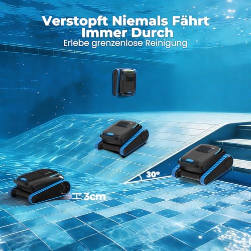 BOTLUXE (2026 Upgrade) PC20 Poolroboter Boden und Wand, Wasserlinienreinigung, Intelligenter Navigation, 18927LPH Leistungsstarker Poolsauger mit App-Steuerung, Poolsauger für Pools bis zu 170㎡ - Image 5
