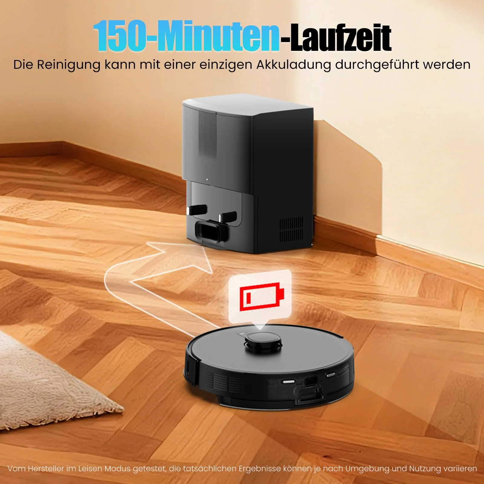 BOTLUXE Saugroboter mit Wischfunktion, Staubsauger Roboter mit Absaugstation 3.5L, 8000Pa Saugkraft, LiDAR Navigation, E10+ Saug und Wischroboter für Tierhaare Teppich Böden, APP Steuerung - Image 4