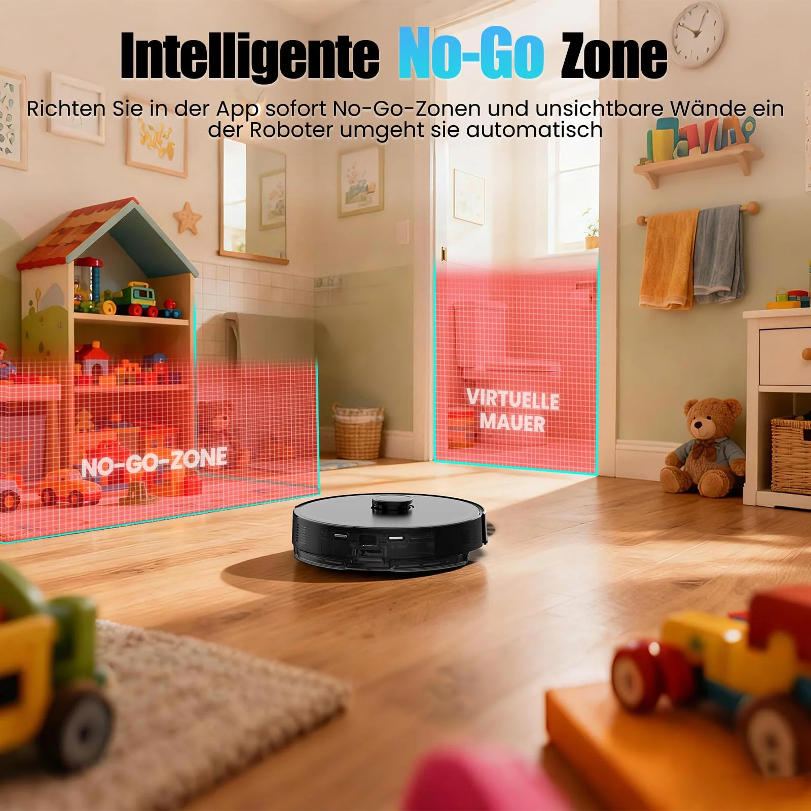 BOTLUXE Saugroboter mit Wischfunktion, Staubsauger Roboter mit Absaugstation 3.5L, 8000Pa Saugkraft, LiDAR Navigation, E10+ Saug und Wischroboter für Tierhaare Teppich Böden, APP Steuerung - Image 5