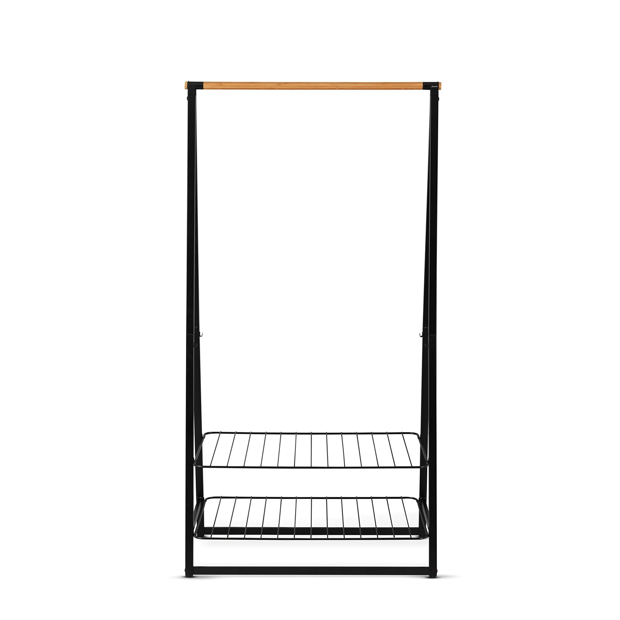 Brabantia - Kleiderständer Linn - Zwei höhenverstellbaren Regalen - Wäscheständer - Kleiderstange - Aufhängen, Lüften oder Trocknen von Kleidung - Platzsparend - Stabil und standfest - Schwarz - Groß - Image 8