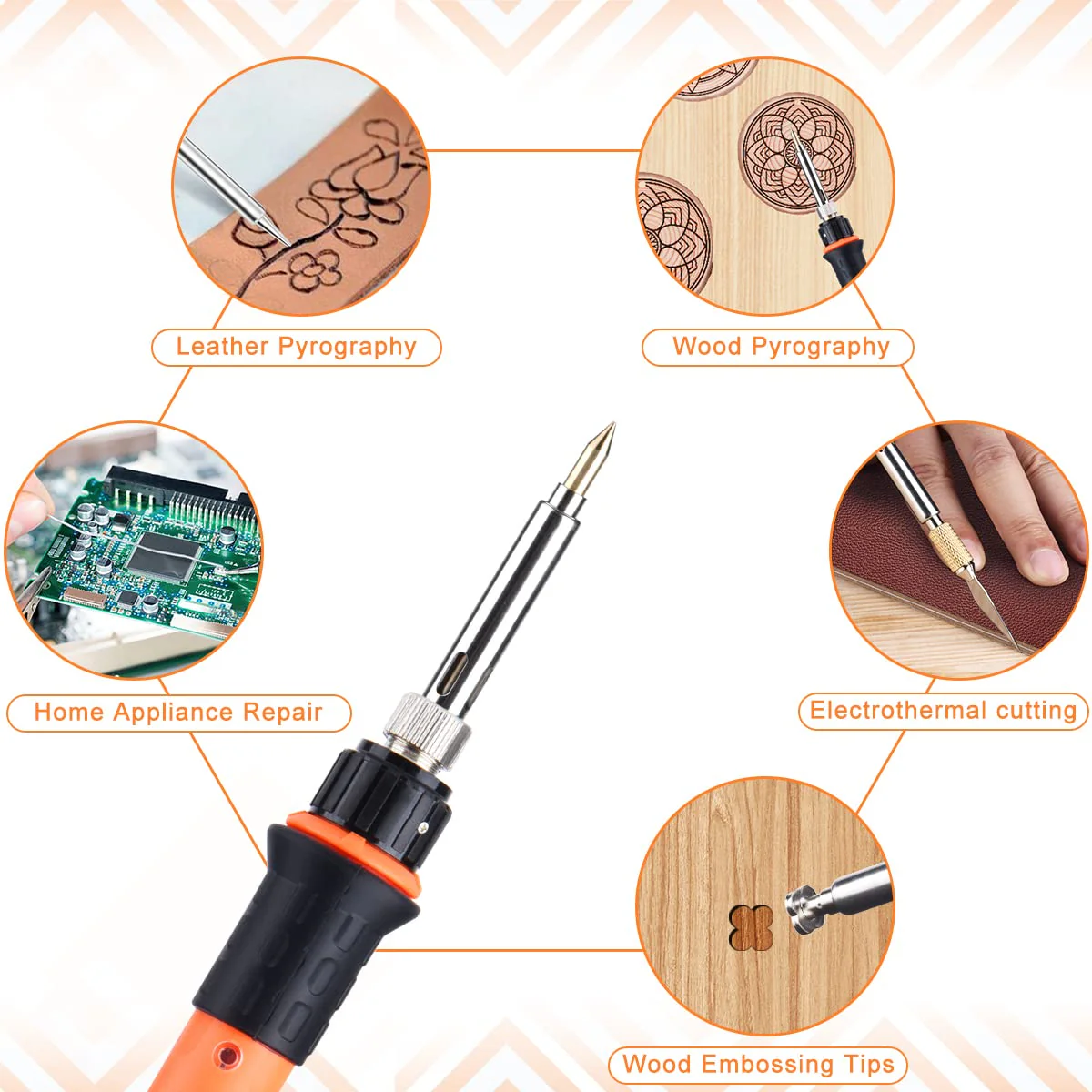 Brandmalerei Lötkolben Set, Brandmalkolben Set Temperatur Einstellbar 220~480 ℃ für Holz Leder Brennkolben DIY Kunst Geschenkset Farbstifte, Leder Gravieren Schweißen, Skulptur Holzbrandmalerei - Image 3