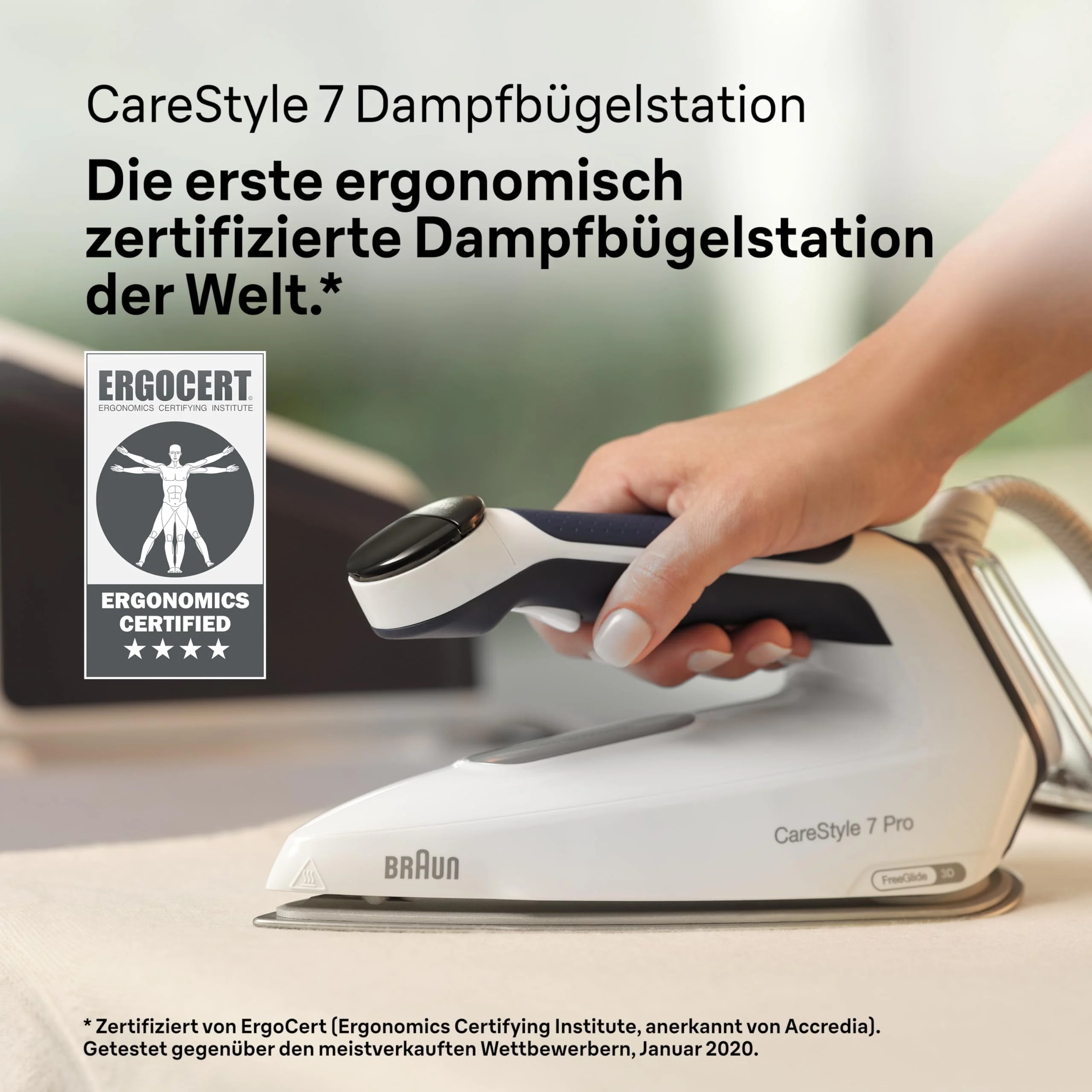 Braun CareStyle 7 Pro Dampfbügelstation IS 7282 BL – Dampfbügeleisen mit FreeGlide 3D Bügelsohle, iCare-Funktion, abnehmbarer 2 L Wassertank, Dampfstoß 600 g/min, 2700 Watt, Blau/Weiß - Image 8