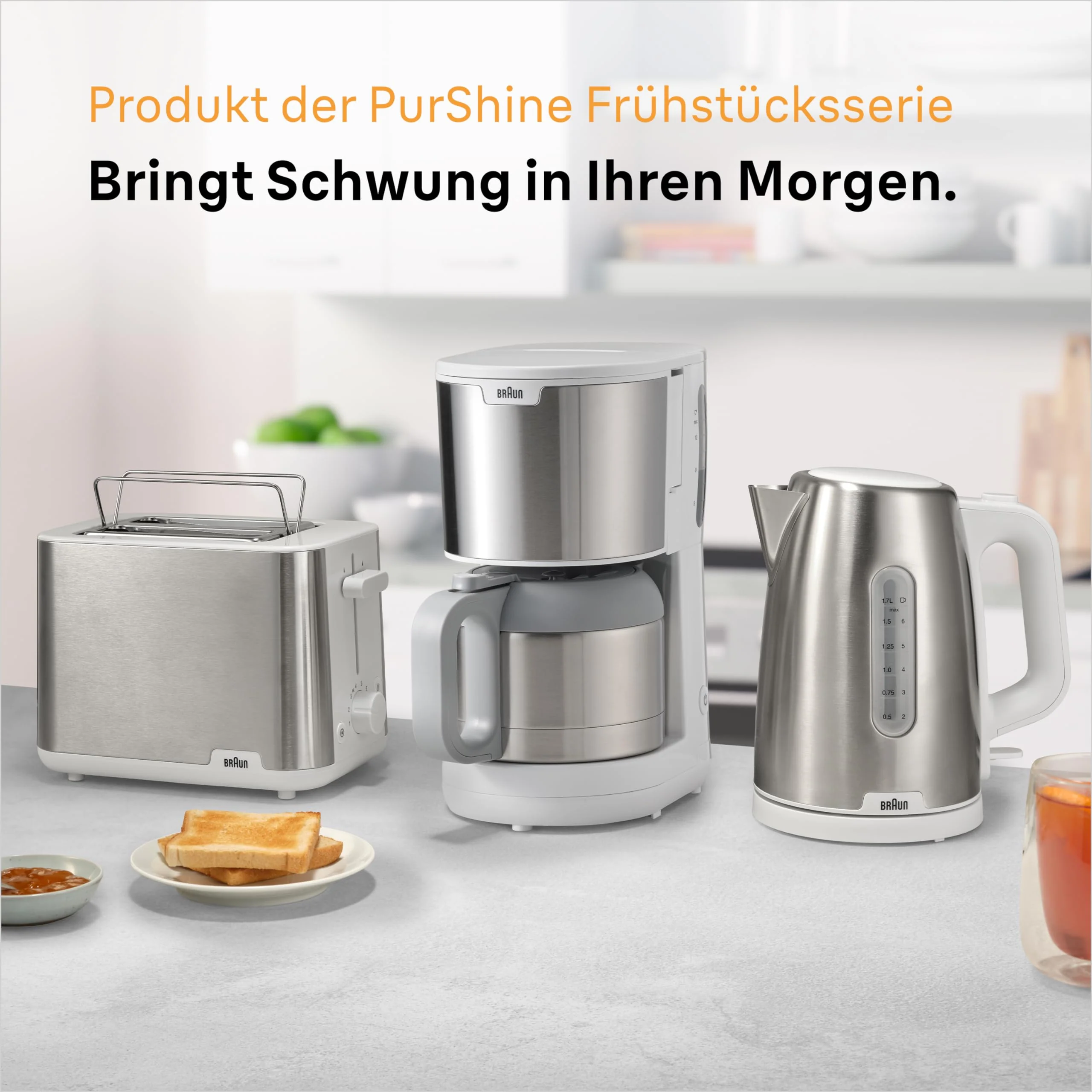 Braun PurShine KF 1500 WH Kaffeemaschine - Filterkaffeemaschine mit Glaskanne für bis zu 10 Tassen, OptiBrew-System, Automatische Abschaltung, 1000 Watt, Weiß, KF1500WH - Image 4
