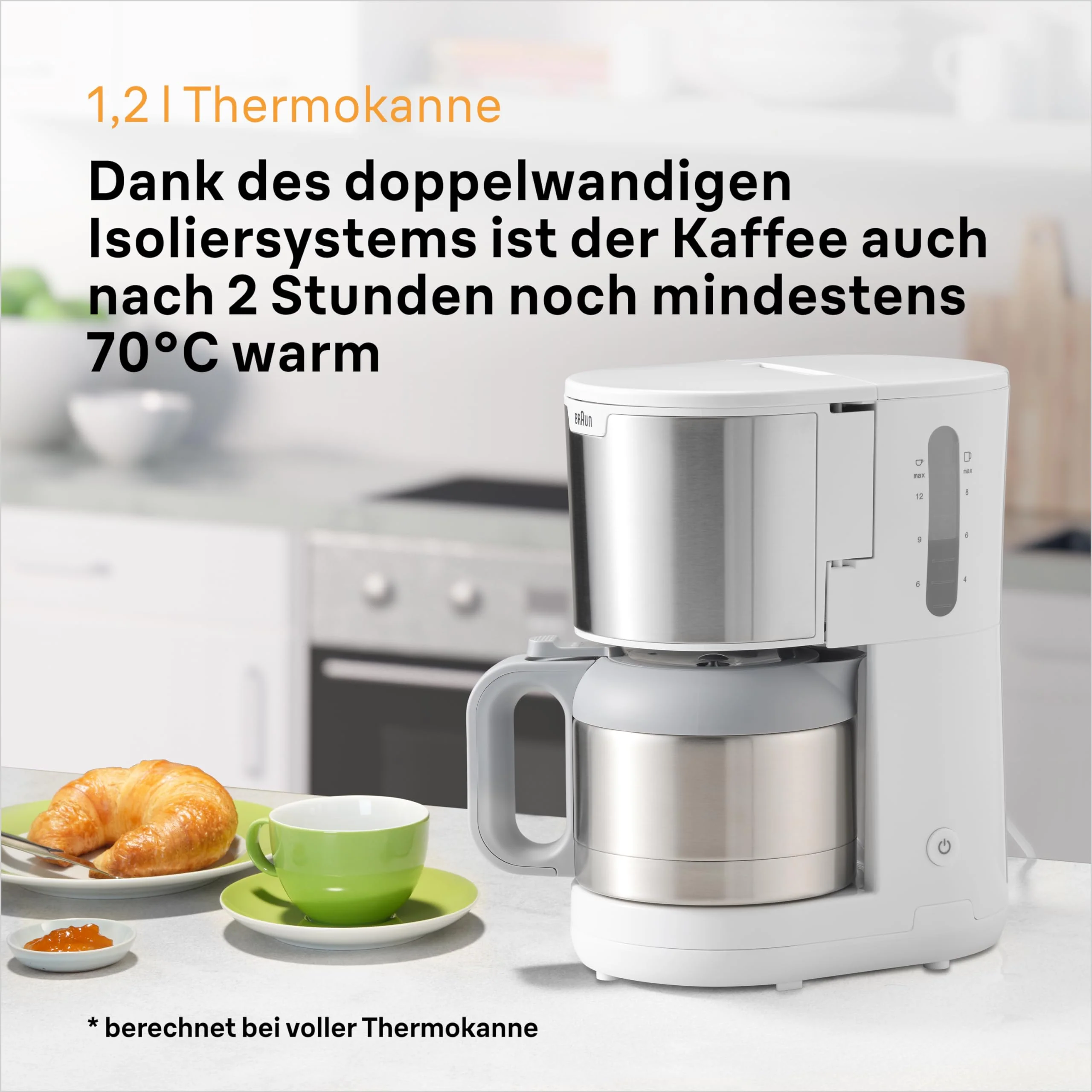 Braun PurShine KF 1500 WH Kaffeemaschine - Filterkaffeemaschine mit Glaskanne für bis zu 10 Tassen, OptiBrew-System, Automatische Abschaltung, 1000 Watt, Weiß, KF1500WH - Image 7