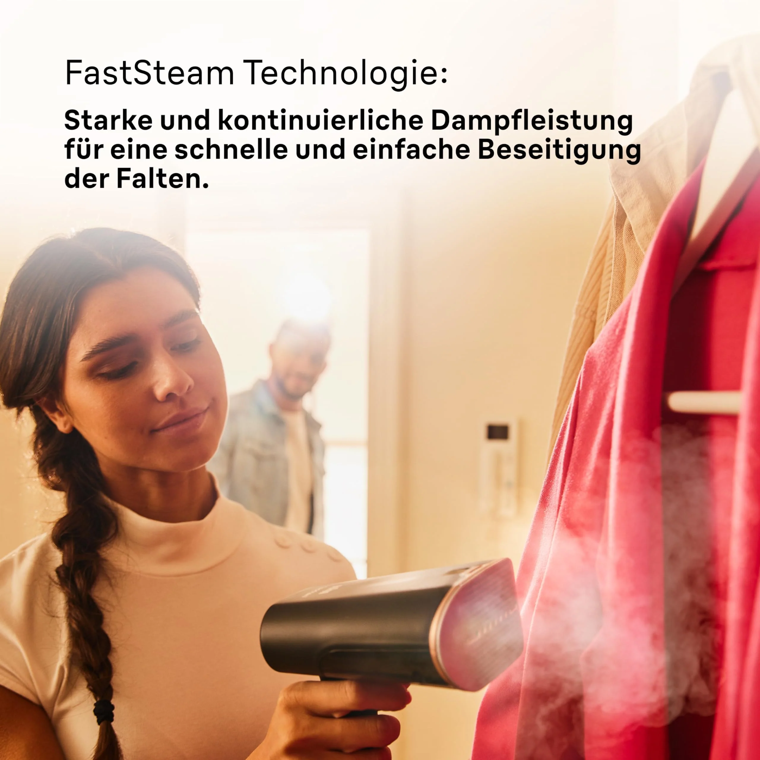 Braun QuickStyle 7 GS7077BK Dampfglätter, Dual FreeGlide 3D Technologie, FastSteam Technologie, Steamer, Dampf 35 g/min, Wassertank 250 ml, 3 m Kabellänge, in 35 Sekunden bereit, 1600W, Schwarz/Kupfer - Image 6
