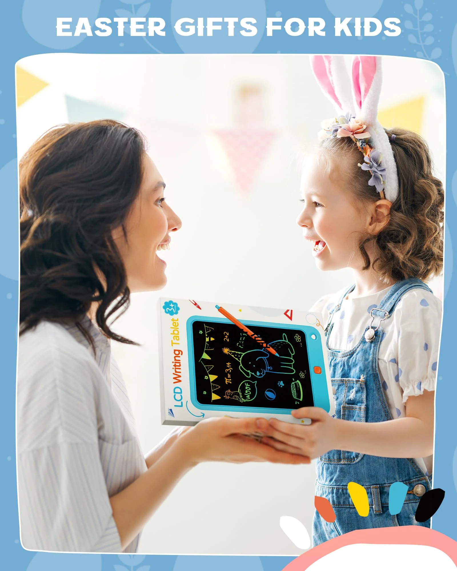 bravokids Kleinkinderspielzeug für Jungen Mädchen 3 4 5 6 7 Jahre alt, 10 Zoll LCD Schreibbrett buntes Doodle Board für Kinder, Zeichentablett Zeichenblöcke (blau) - Image 8