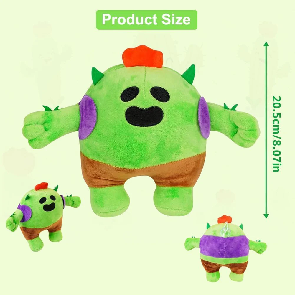 Brawl-Stars Plüschtier, 20cm Brawl-Stars Kuscheltiere Cactus Kuscheltiere Plüschtier Kaktus Grün Kaktus Kuscheltier, Kaktus Figuren Kaktus Plüsch Kaktus Puppe Stofftier Cactus Puppe für Fans Kinder - Image 7