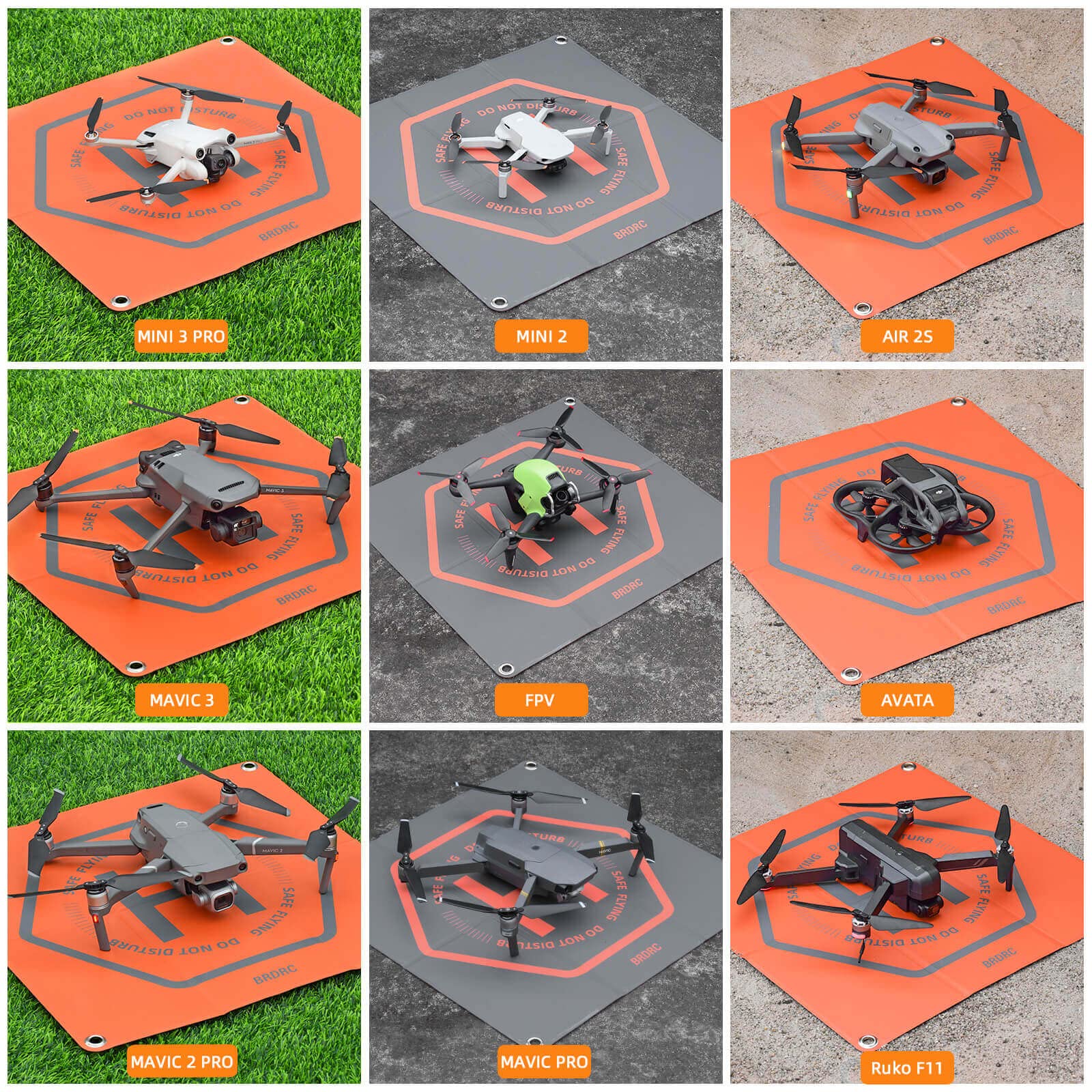 BRDRC 50cm Drohnen-Landeplatz, Universal, Faltbar, Doppelseitig, Wasserdicht, Helipad für DJI Mini 4 Pro/Mini 3/AIR 3/Air 2S/Mavic 3/Spark/Holy Stone/FIMI X8SE/FPV Combo - Image 2