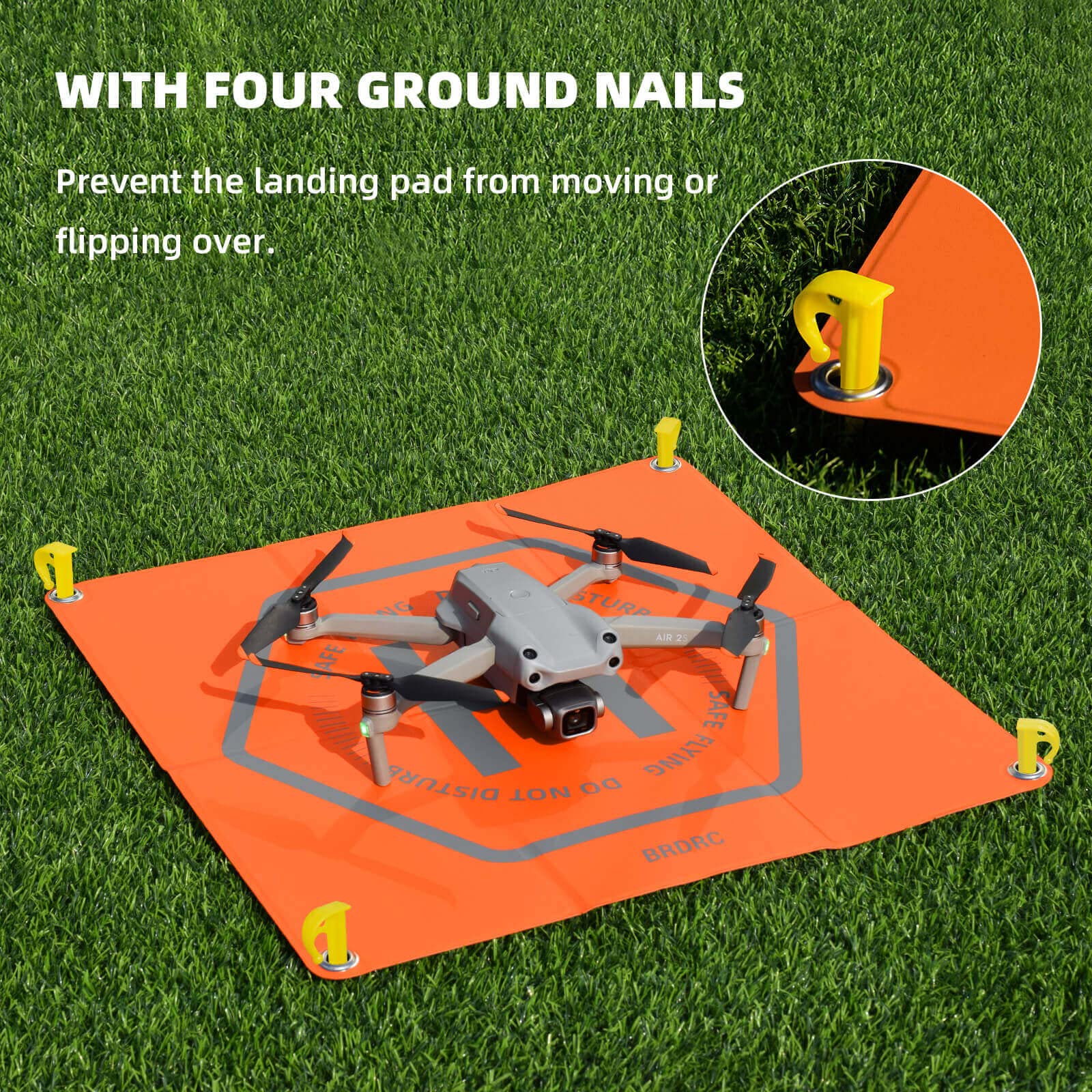BRDRC 50cm Drohnen-Landeplatz, Universal, Faltbar, Doppelseitig, Wasserdicht, Helipad für DJI Mini 4 Pro/Mini 3/AIR 3/Air 2S/Mavic 3/Spark/Holy Stone/FIMI X8SE/FPV Combo - Image 3