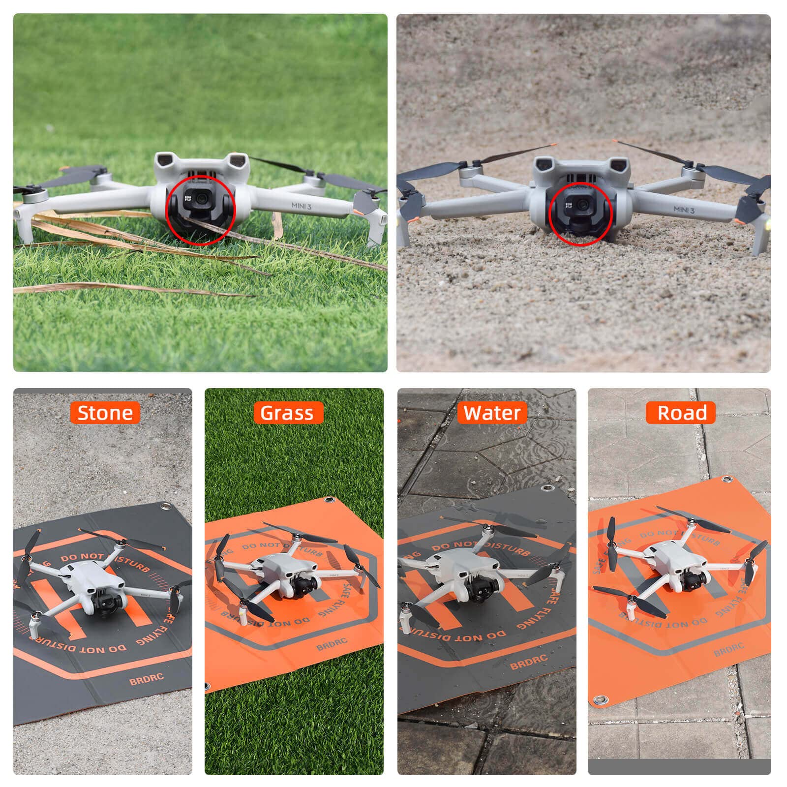 BRDRC 50cm Drohnen-Landeplatz, Universal, Faltbar, Doppelseitig, Wasserdicht, Helipad für DJI Mini 4 Pro/Mini 3/AIR 3/Air 2S/Mavic 3/Spark/Holy Stone/FIMI X8SE/FPV Combo - Image 6