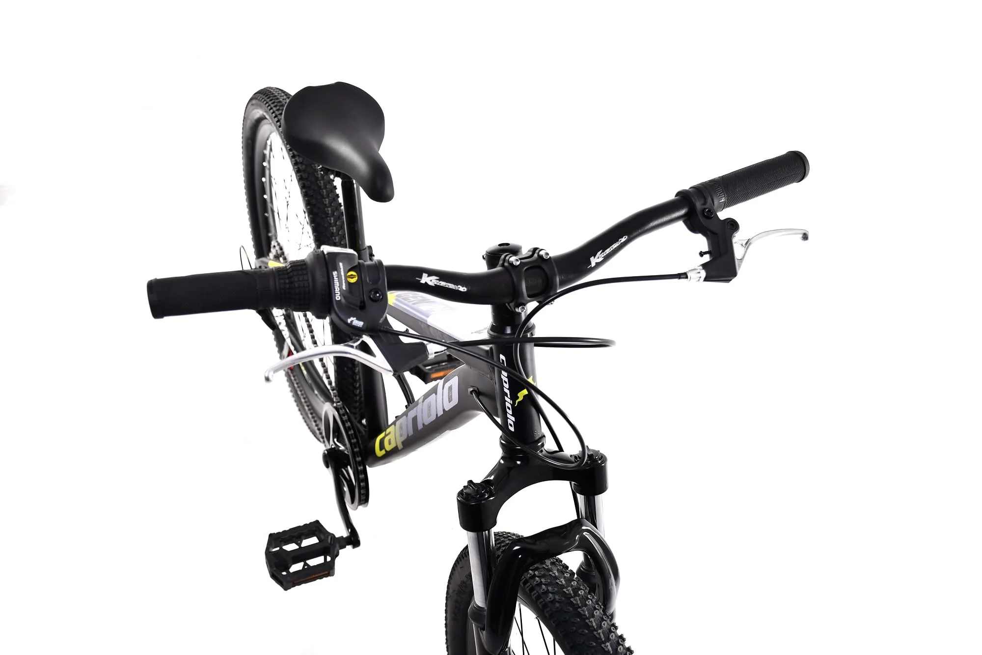 breluxx® 24 Zoll Fullsuspension Mountainbike Capriolo CTX240 FS, 18Gang - grau orange - Image 2