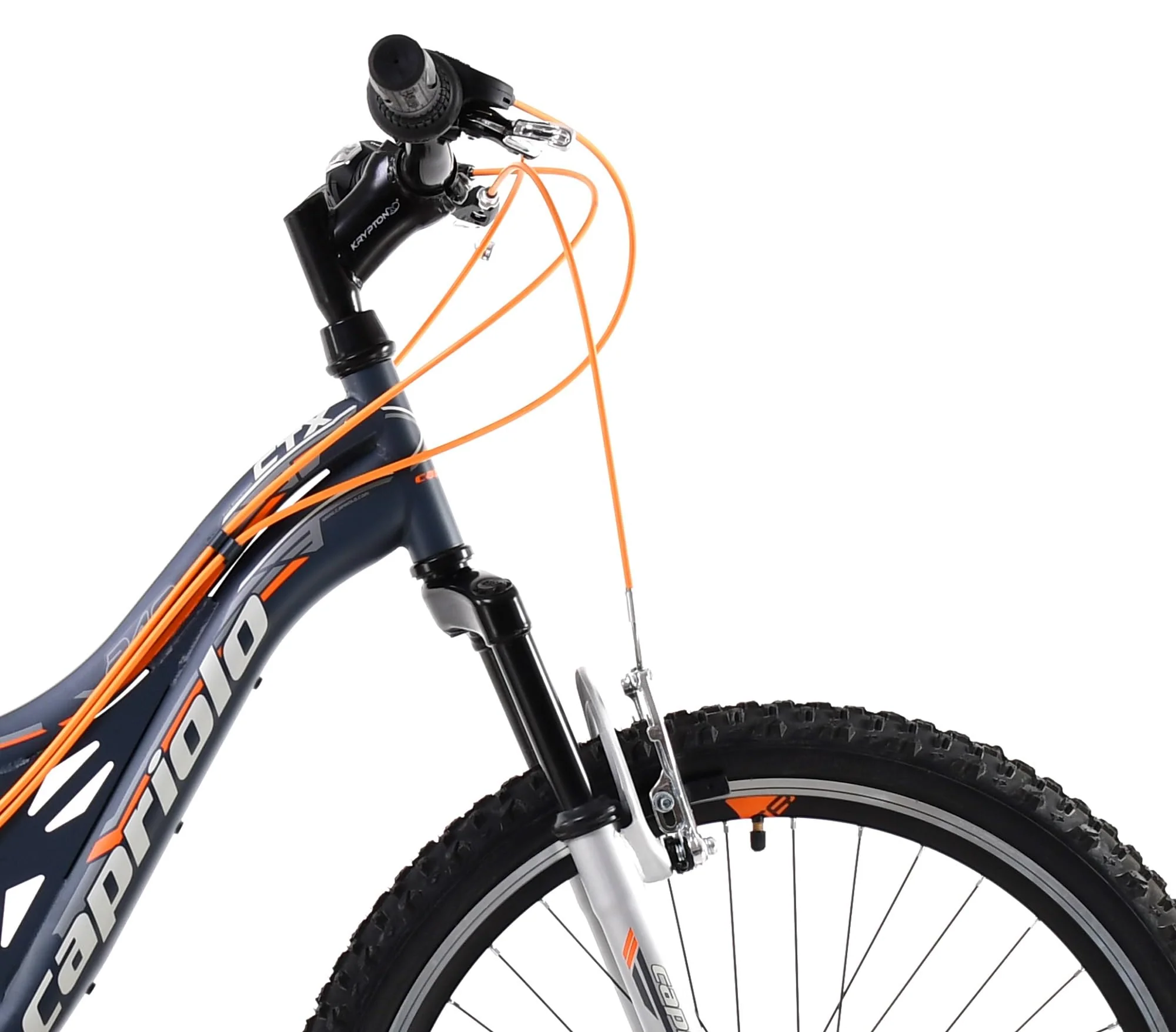 breluxx® 24 Zoll Fullsuspension Mountainbike Capriolo CTX240 FS, 18Gang - grau orange - Image 5