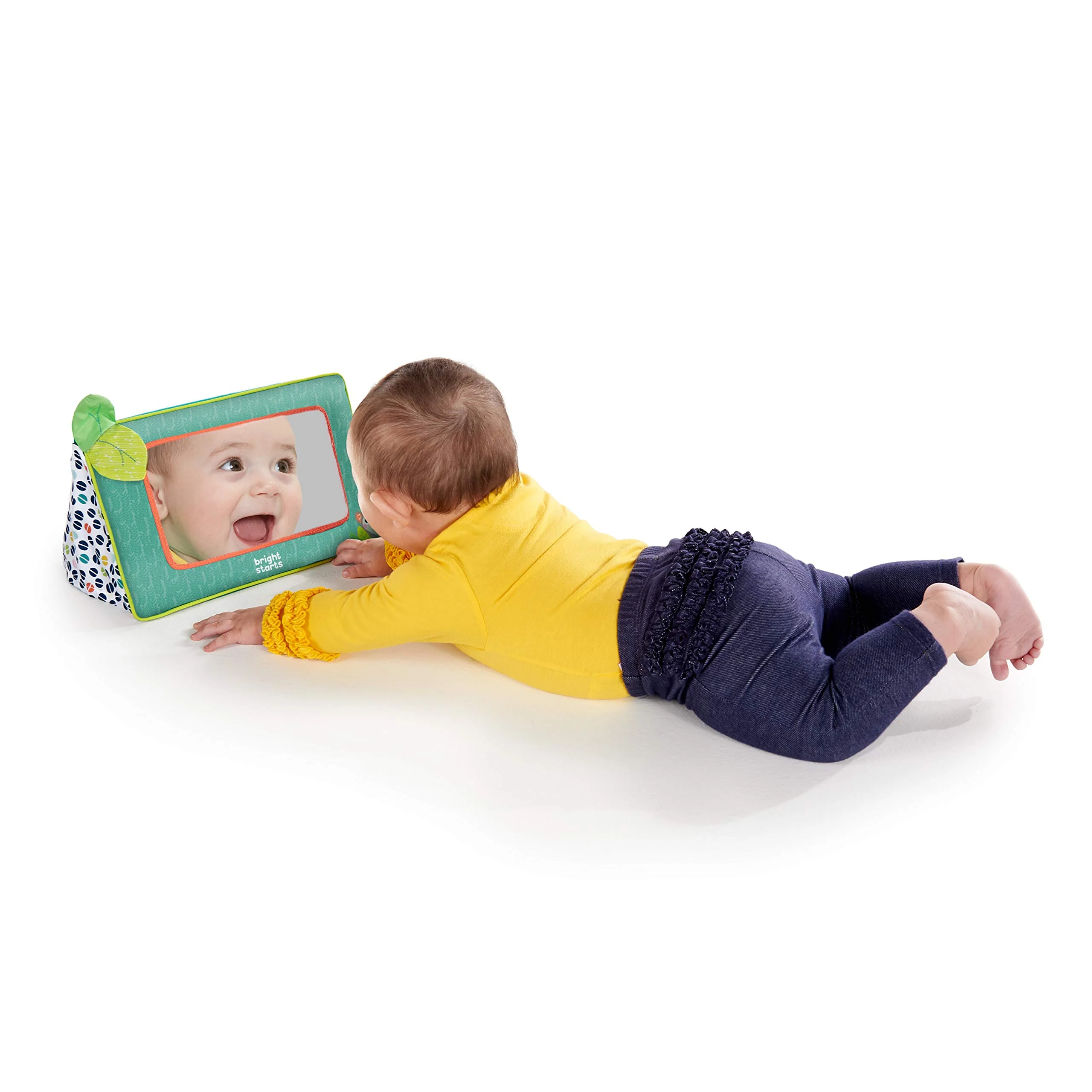 Bright Starts Baby Spiegel Spielzeug, Sit and See Safari Bodenspiegel Bauchzeit-Aktivitätsspielzeug, Neugeborene + - Image 4