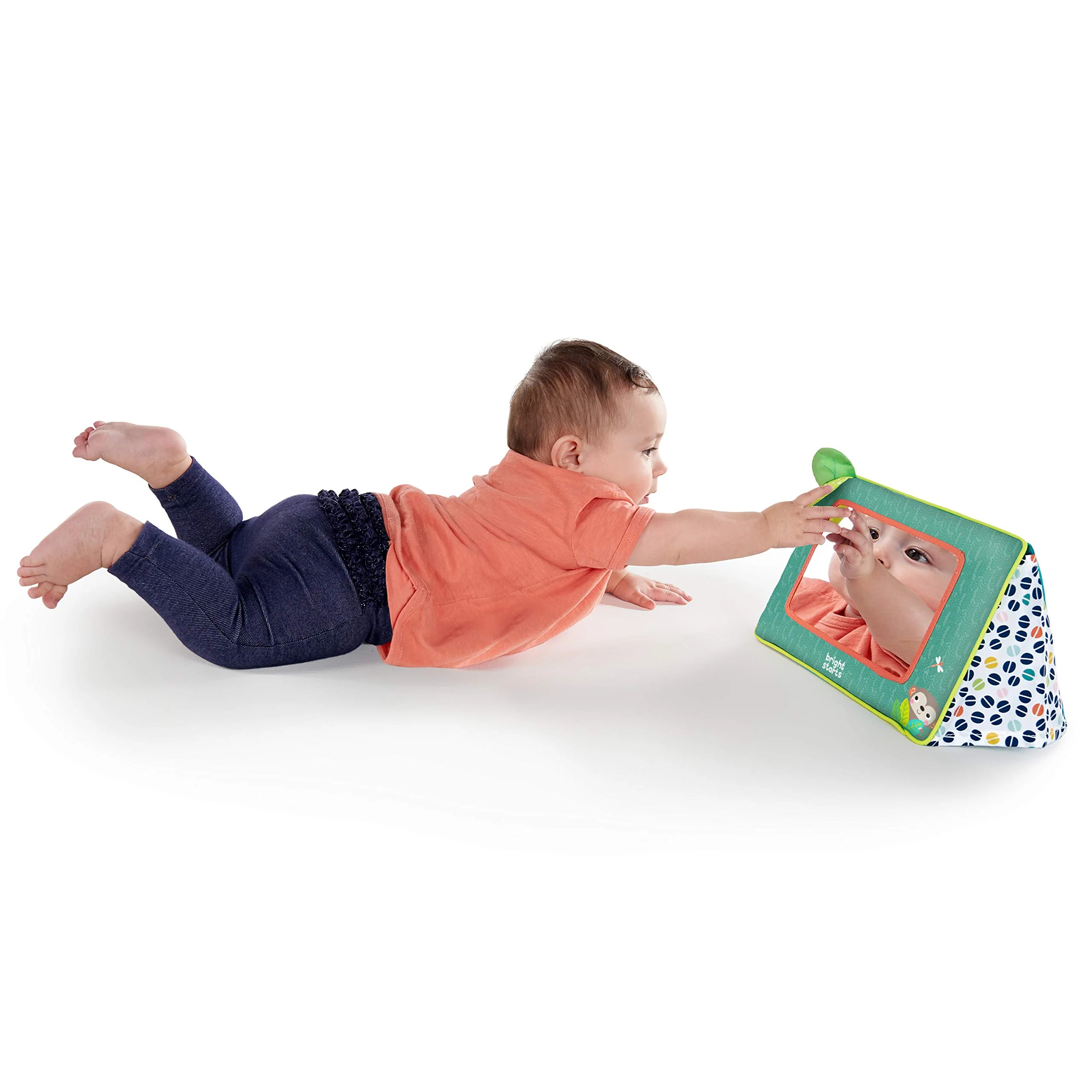 Bright Starts Baby Spiegel Spielzeug, Sit and See Safari Bodenspiegel Bauchzeit-Aktivitätsspielzeug, Neugeborene + - Image 6