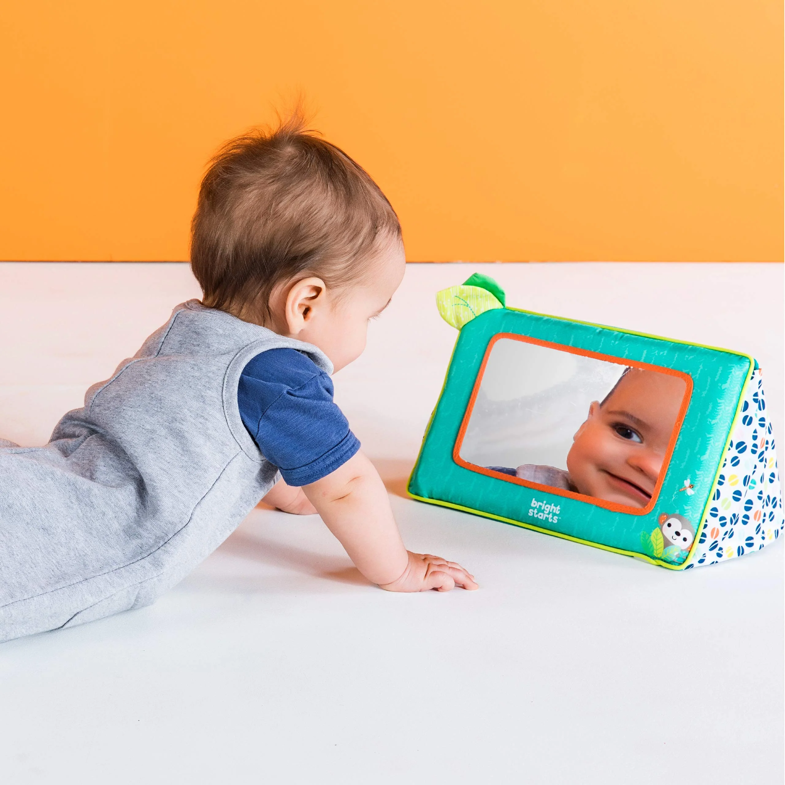 Bright Starts Baby Spiegel Spielzeug, Sit and See Safari Bodenspiegel Bauchzeit-Aktivitätsspielzeug, Neugeborene + - Image 8
