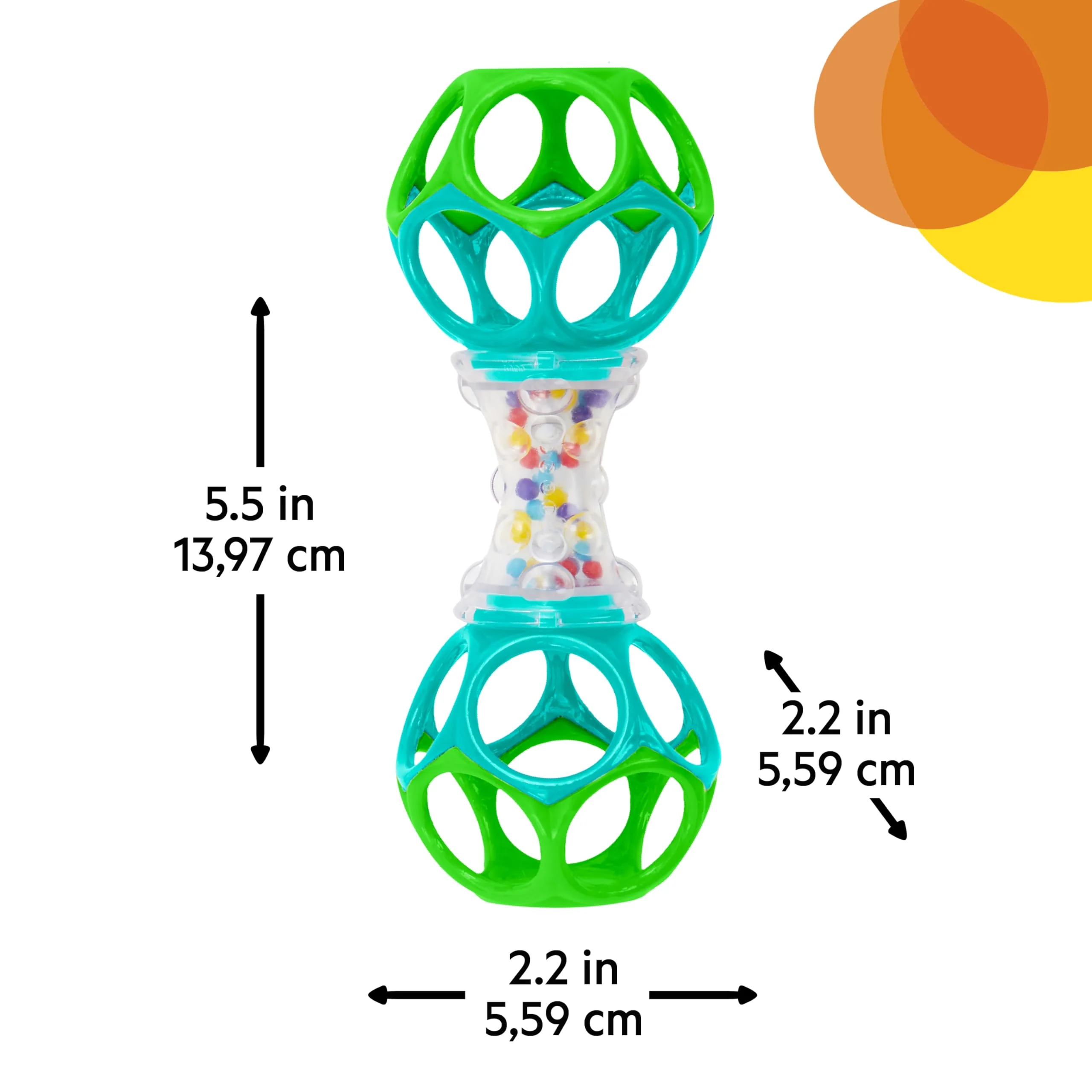 Bright Starts Easy-Grasp Oball Bundle Geschenk-Set - Grasp the Day, Ball und Rasselspielzeug 2er-Pack, BPA-frei, Unisex, Newborn+ - Image 3