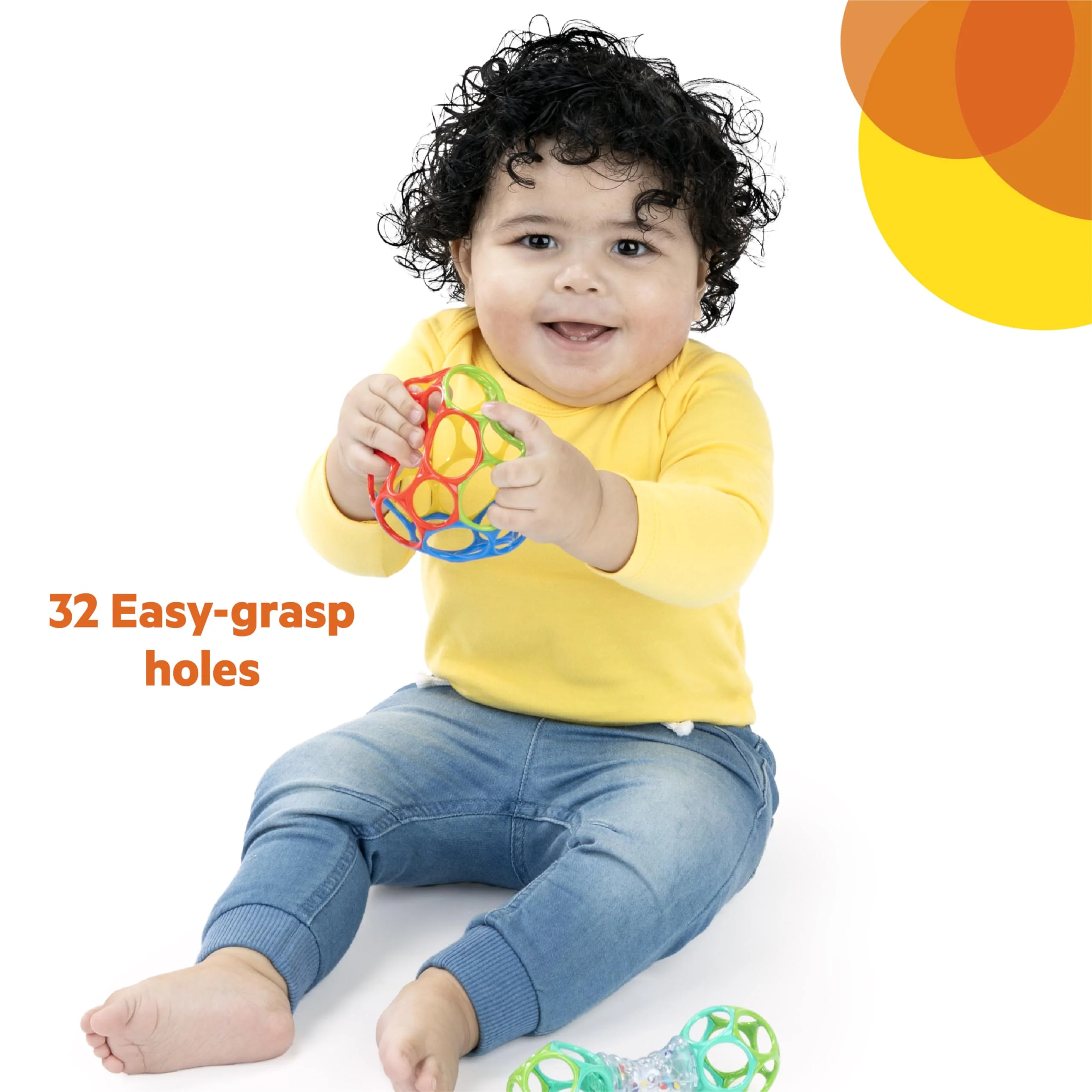 Bright Starts Easy-Grasp Oball Bundle Geschenk-Set - Grasp the Day, Ball und Rasselspielzeug 2er-Pack, BPA-frei, Unisex, Newborn+ - Image 4