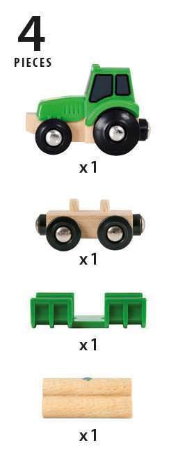 BRIO 33799 Traktor mit Holz-Anhänger - Image 4