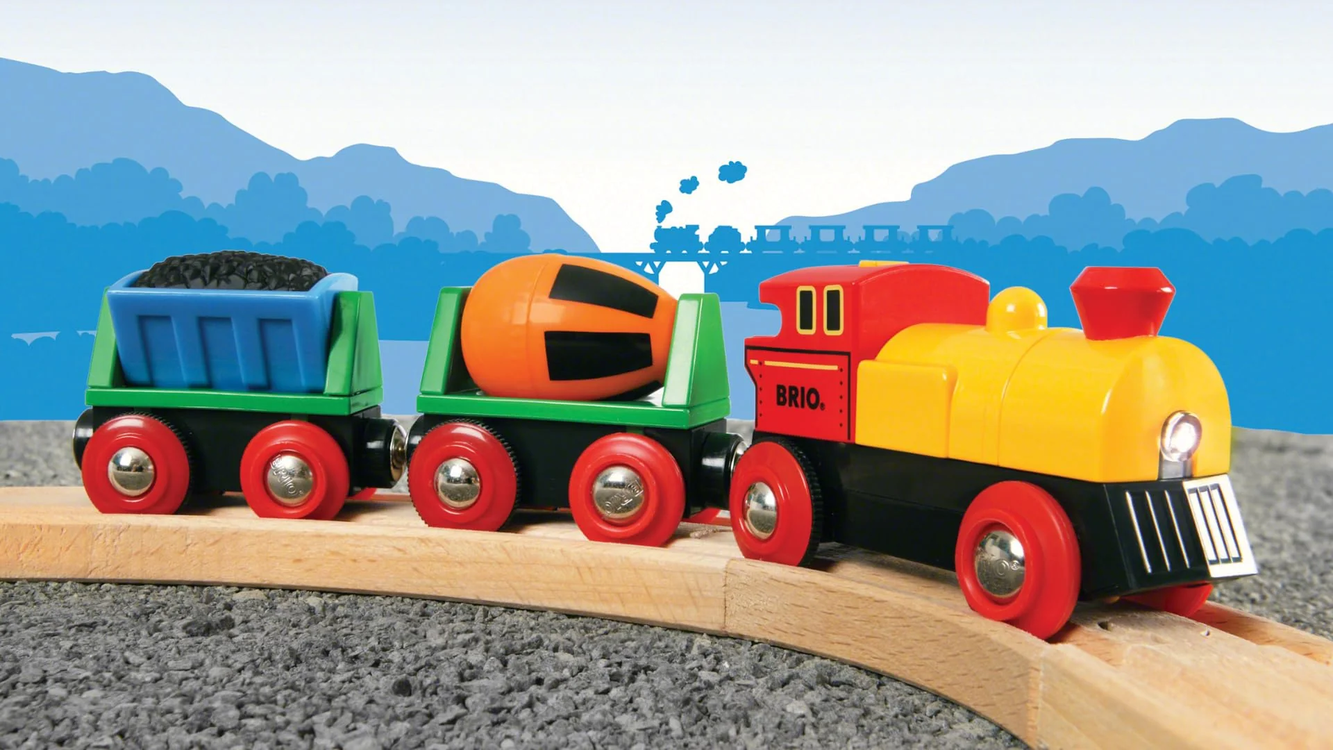 BRIO World 33319 Zug mit Batterielok - Mit beweglichem Kohlewaggon und rotierendem Zementmischer - Geeignet für Kinder ab 3 Jahren - Image 3