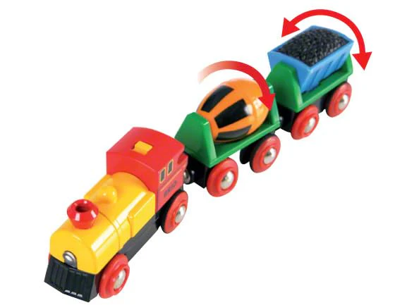 BRIO World 33319 Zug mit Batterielok - Mit beweglichem Kohlewaggon und rotierendem Zementmischer - Geeignet für Kinder ab 3 Jahren - Image 4
