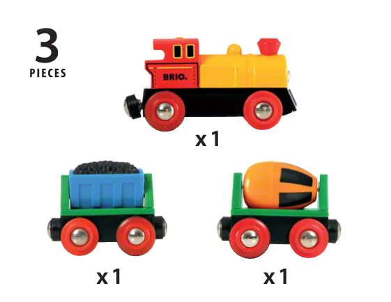 BRIO World 33319 Zug mit Batterielok - Mit beweglichem Kohlewaggon und rotierendem Zementmischer - Geeignet für Kinder ab 3 Jahren - Image 7