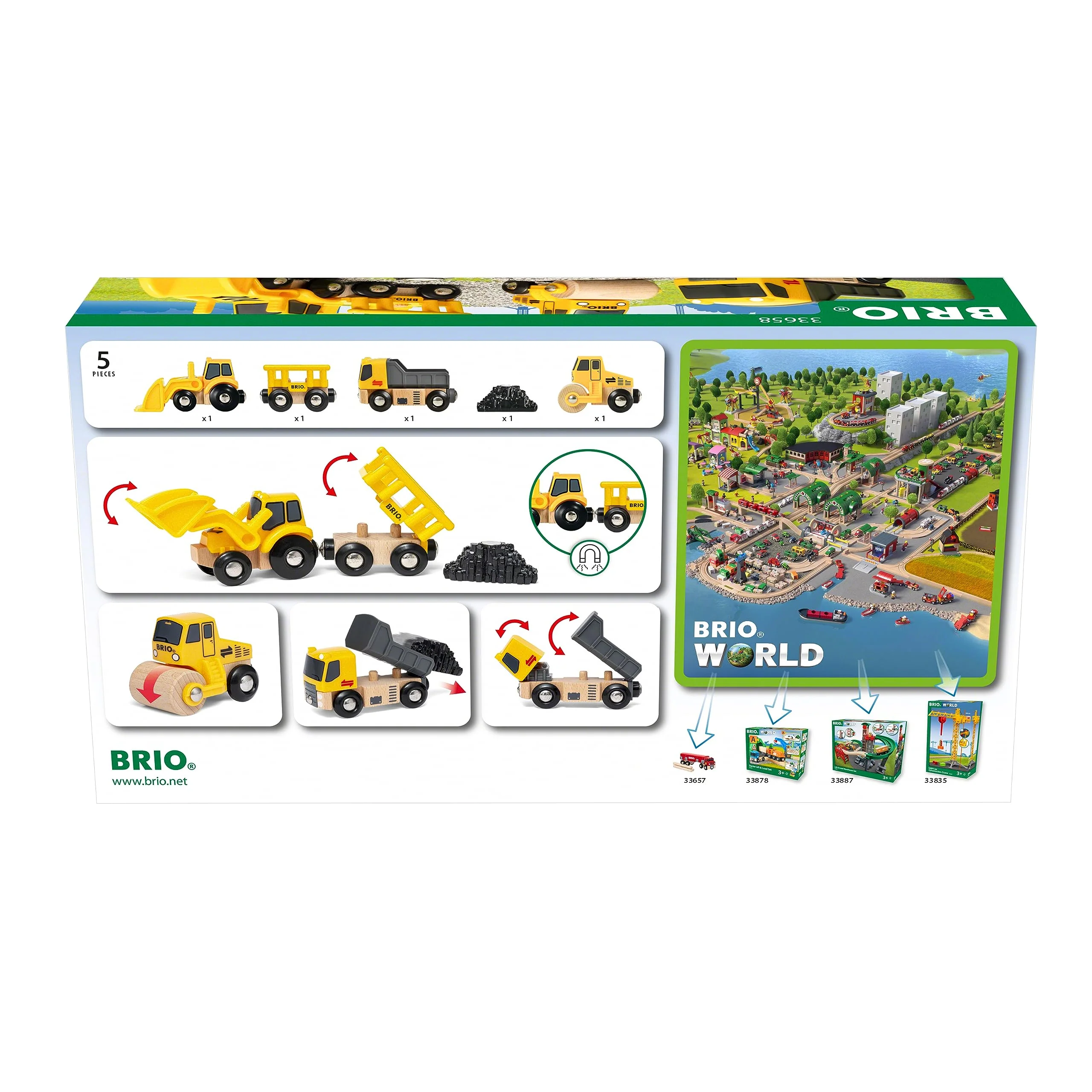 BRIO World 33658 Baustellenfahrzeuge - Ergänzung Holzeisenbahn - Empfohlen ab 3 Jahren - Image 6