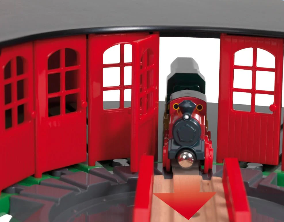 BRIO World 33736 Großer Ringlokschuppen mit Drehscheibe - Zubehör Holzeisenbahn - Kleinkinderspielzeug empfohlen ab 3 Jahren - Image 6