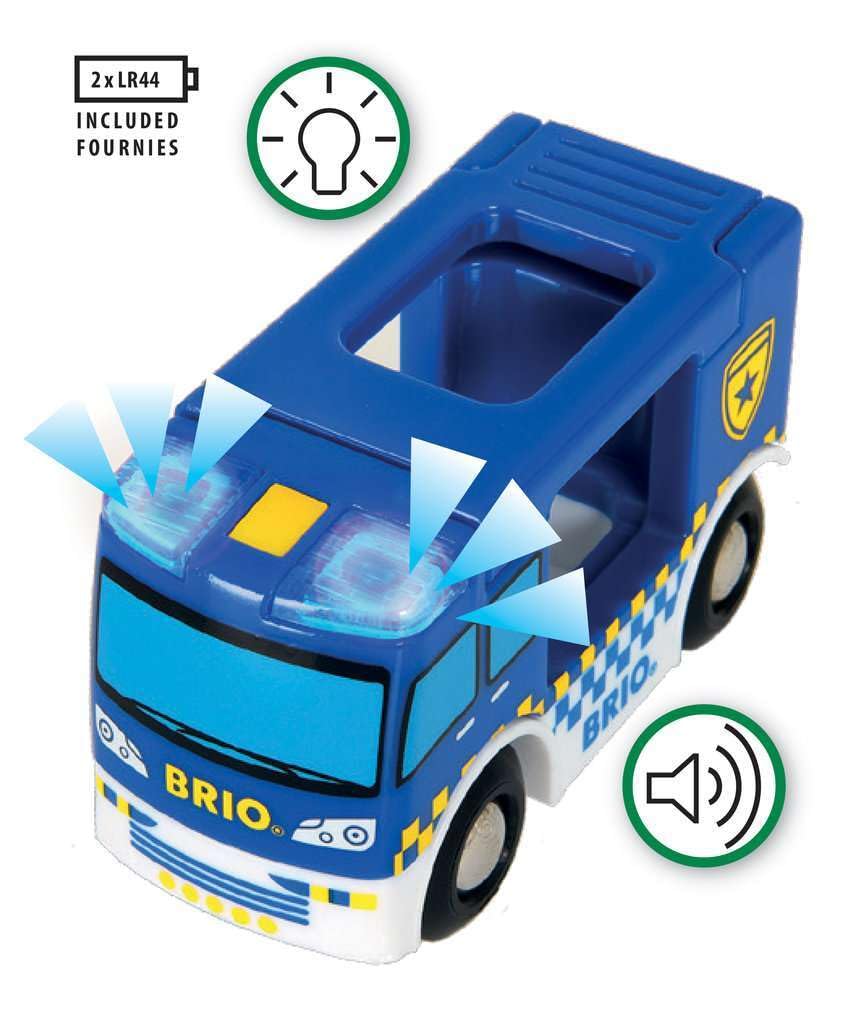 BRIO World - 33825 - Polizeiwagen mit Licht und Sound - Spielzeugzug für Kinder ab 3 Jahren - Image 3