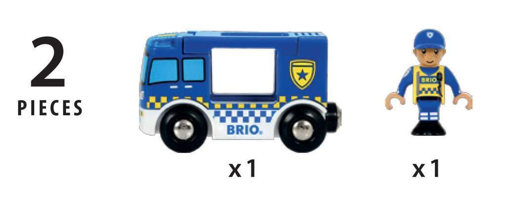 BRIO World - 33825 - Polizeiwagen mit Licht und Sound - Spielzeugzug für Kinder ab 3 Jahren - Image 4