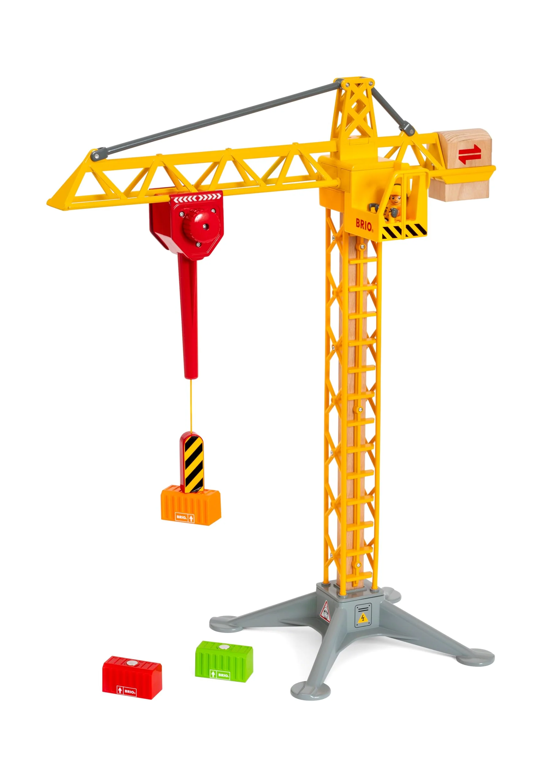 BRIO World 33835 Großer Baukran mit Licht - Zubehör für die BRIO Holzeisenbahn - Empfohlen für Kinder ab 3 Jahren - Image 2