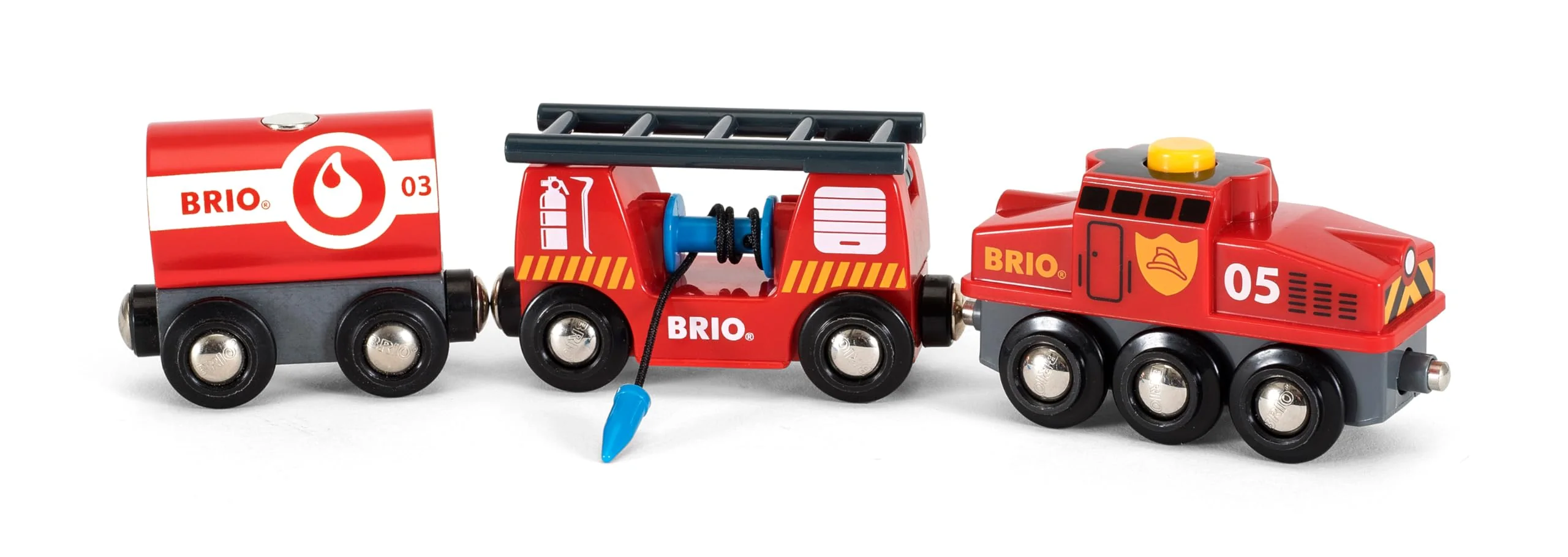 BRIO World 33844 Feuerwehr-Löschzug - Feuerwehrzug mit Feuerwehrschlauch und Wassertank - Kleinkindspielzeug empfohlen ab 3 Jahren - Image 2