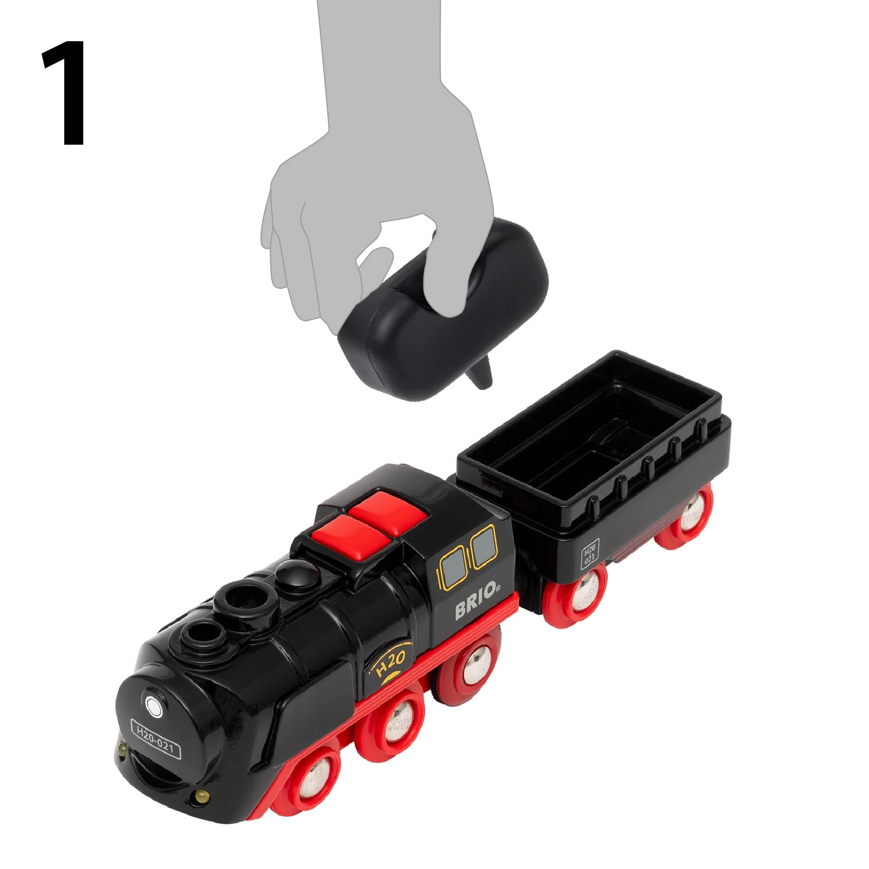 BRIO World 36014 Batterie-Dampflok Weihnachts-Set - Aus dem Schornstein der Lokomotive strömt kalter Wasserdampf - Großes Schienenlayout für eine Rundtour um den Weihnachtsbaum, empfohlen ab 3 Jahren - Image 4
