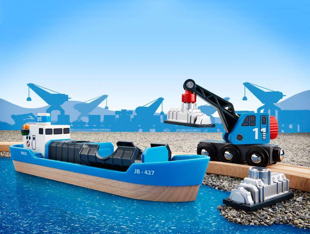 BRIO World - Containerschiff mit Kranwagen - Image 6