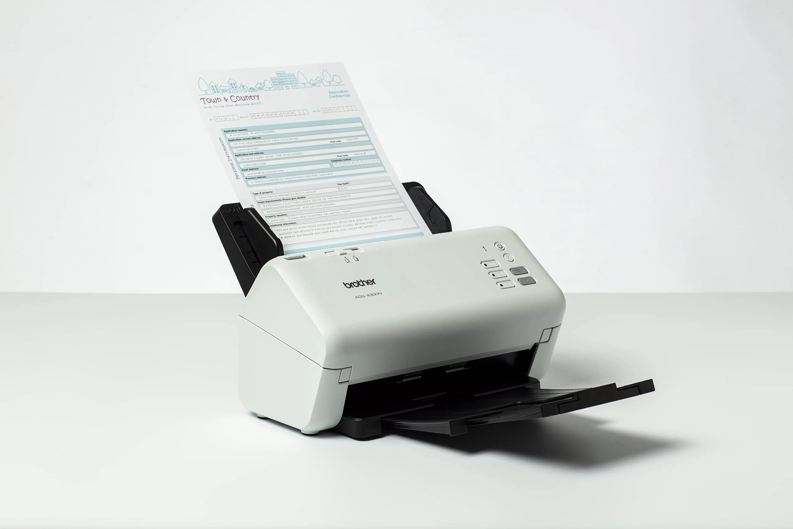 Brother ADS-4300N, Professioneller Dokumentenscanner mit USB und LAN, Duplex Scan, Schnelltasten, Weiß, ADS4300NRE1 - Image 6