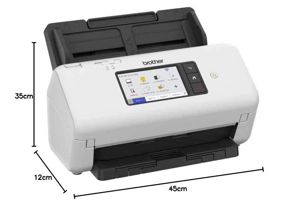 Brother ADS-4700W, Professioneller Dokumentenscanner mit USB, LAN und WLAN, Duplex Scan, Touchscreen, ADS4700WRE1, Weiß - Image 3
