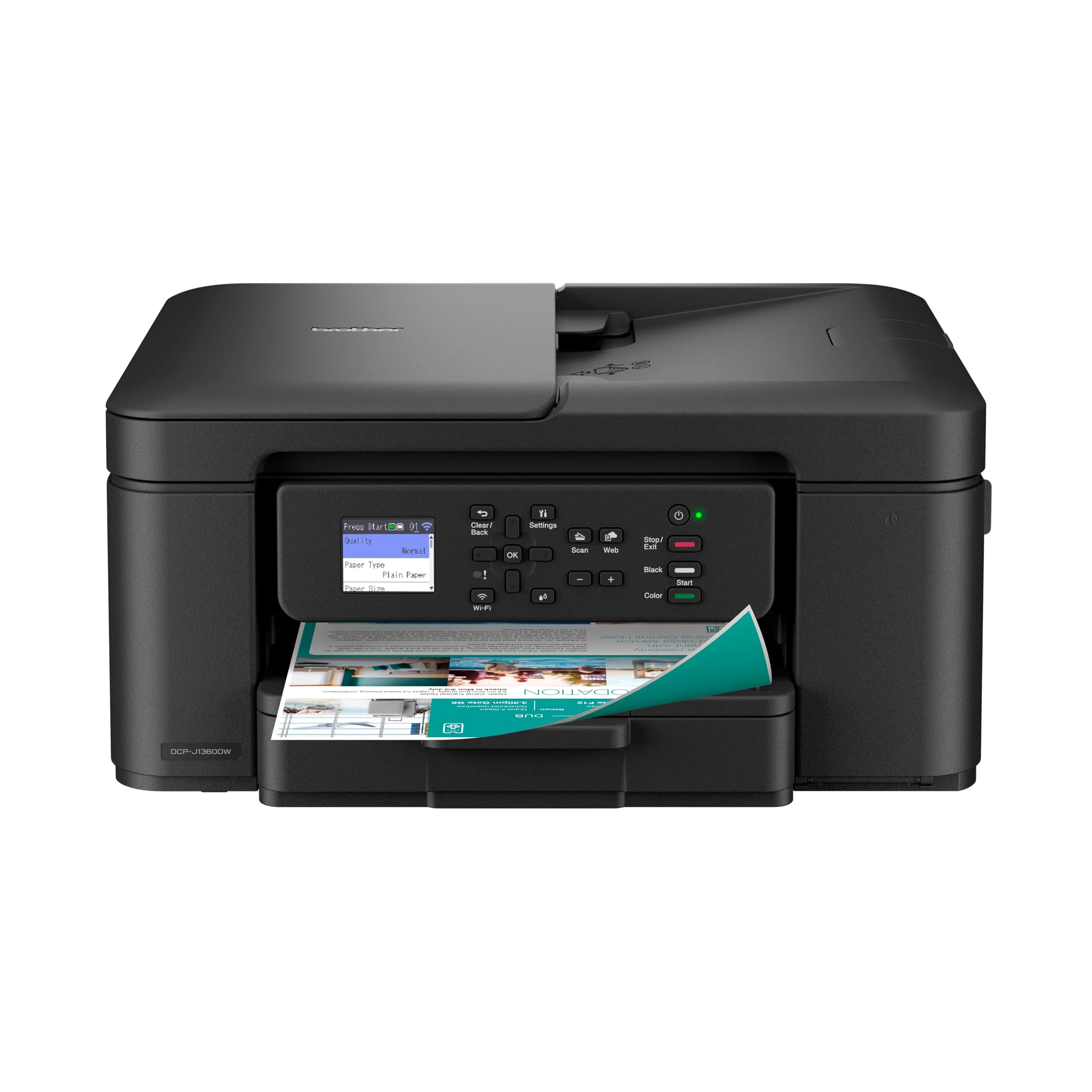 Brother DCP-J1360DW A4 Kabelloser Tintenstrahldrucker | All-in-One (Drucken/Kopieren/Scannen) | WLAN/USB 2.0 | A4 | Duplexdruck | Fotos | Inklusiv Tinte | UK-Stecker - Image 3