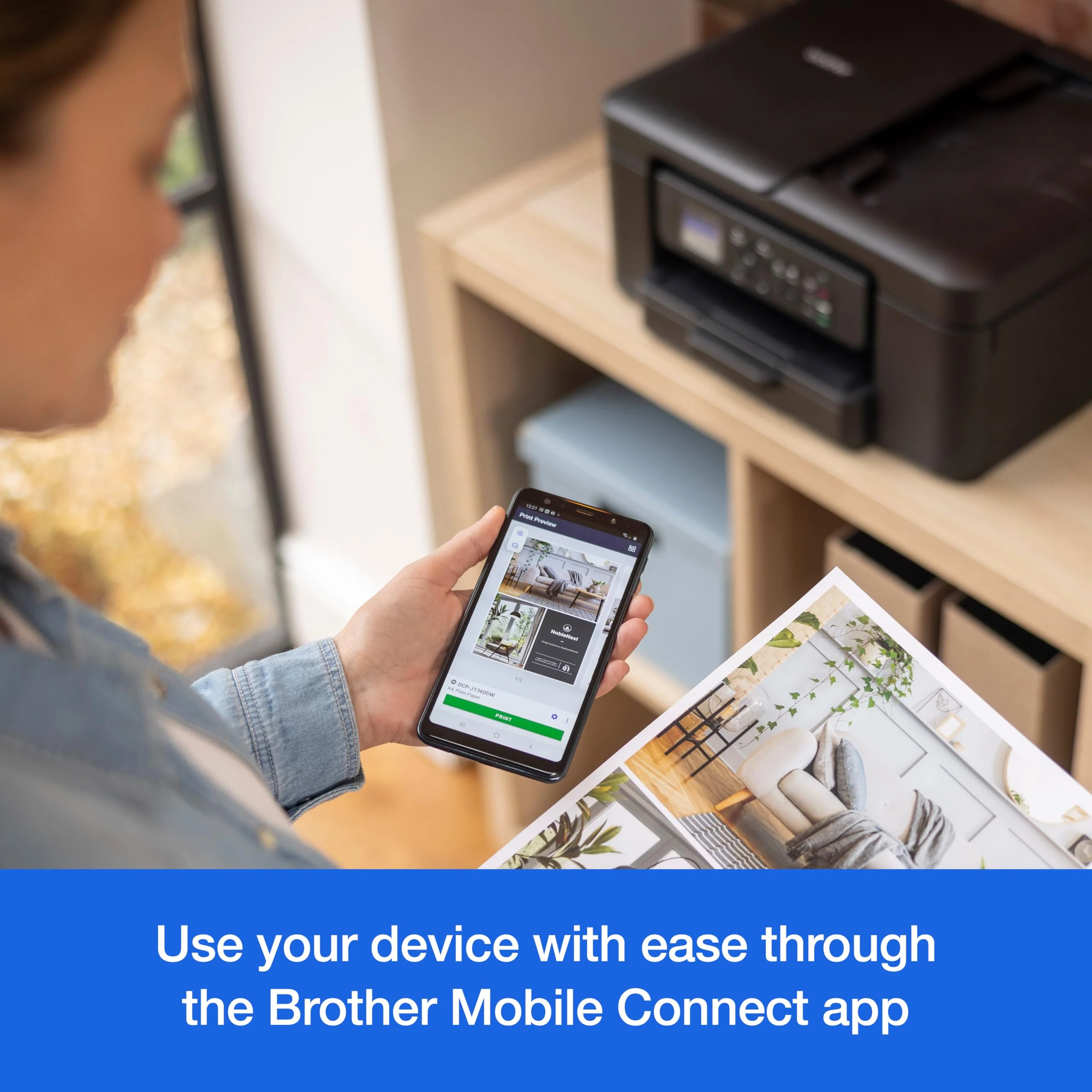 Brother DCP-J1360DW A4 Kabelloser Tintenstrahldrucker | All-in-One (Drucken/Kopieren/Scannen) | WLAN/USB 2.0 | A4 | Duplexdruck | Fotos | Inklusiv Tinte | UK-Stecker - Image 4