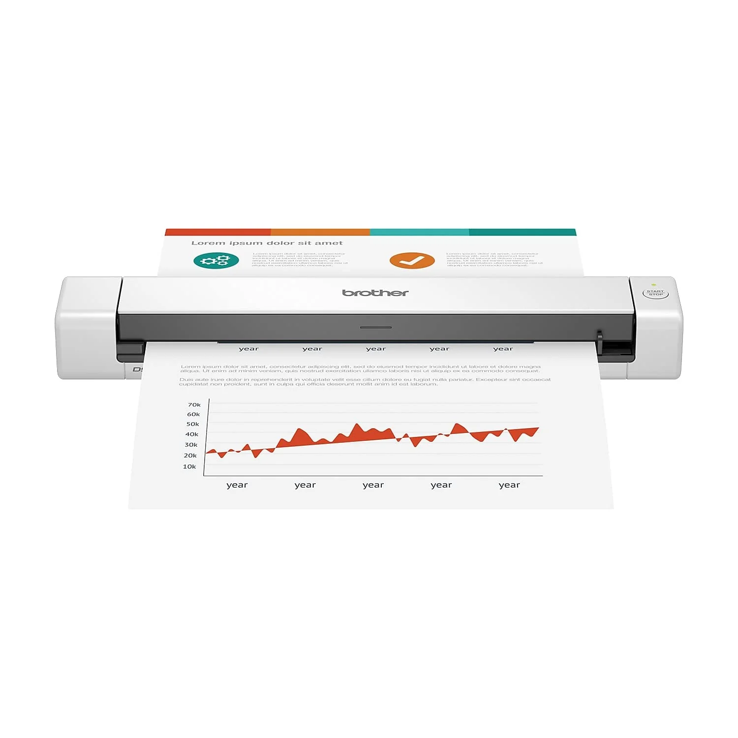 Brother DS-640 Kompakter mobiler Dokumentenscanner (Modell: DS640), 3,8 x 5,1 x 30,2 cm - Image 4