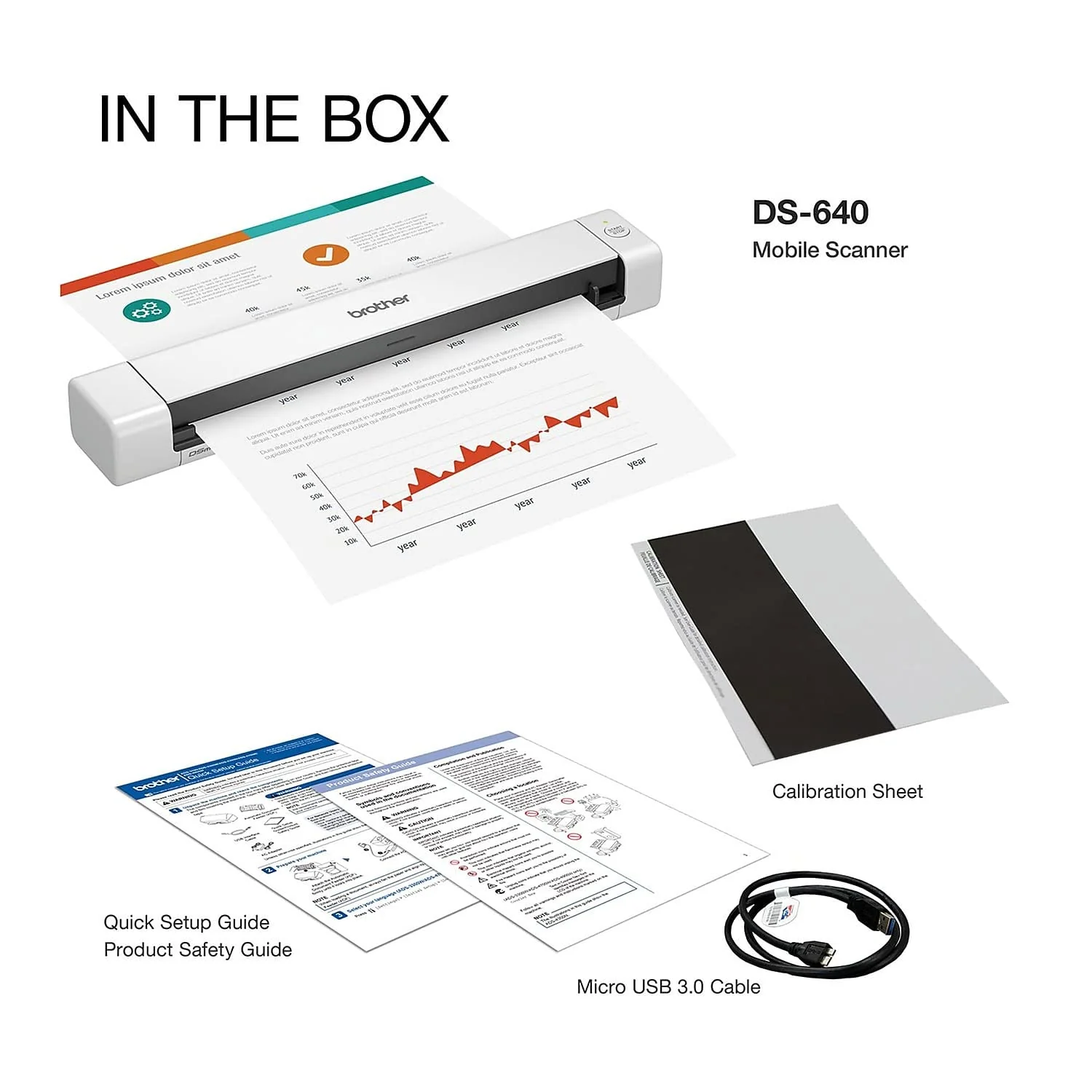 Brother DS-640 Kompakter mobiler Dokumentenscanner (Modell: DS640), 3,8 x 5,1 x 30,2 cm - Image 8