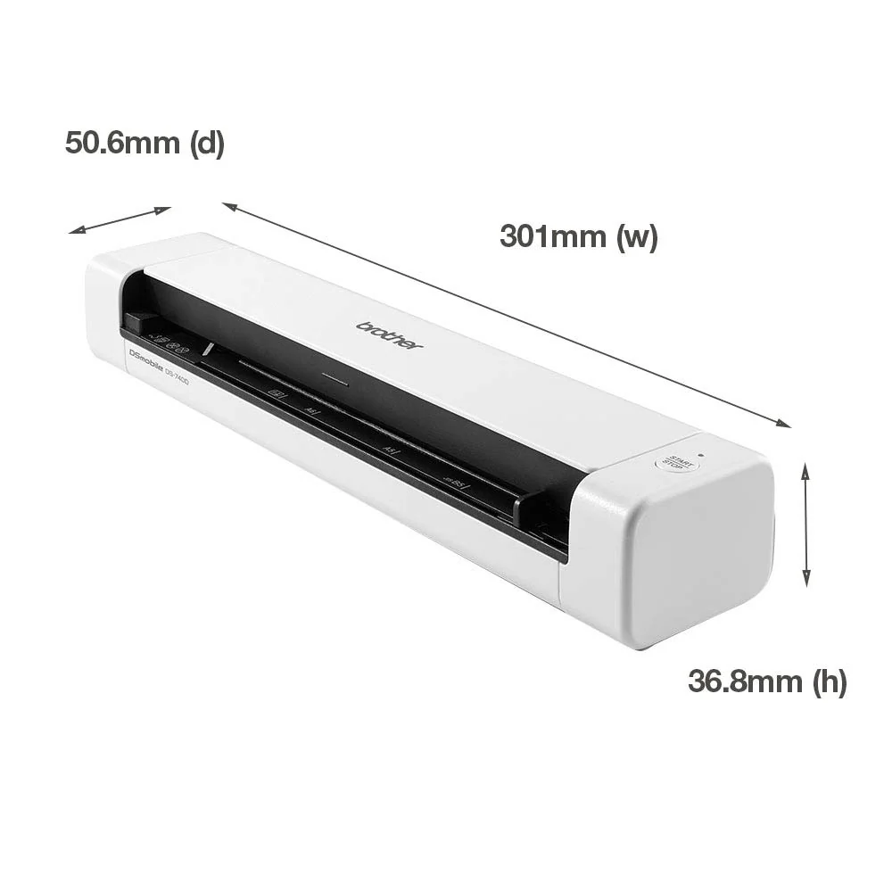 Brother DS-740 Mobiler Scanner | A4 | Vorder- und Rückseite | USB-Netzteil | 15 ppm | Farbe | Schwarz/Weiß | Scan to USB - Image 5
